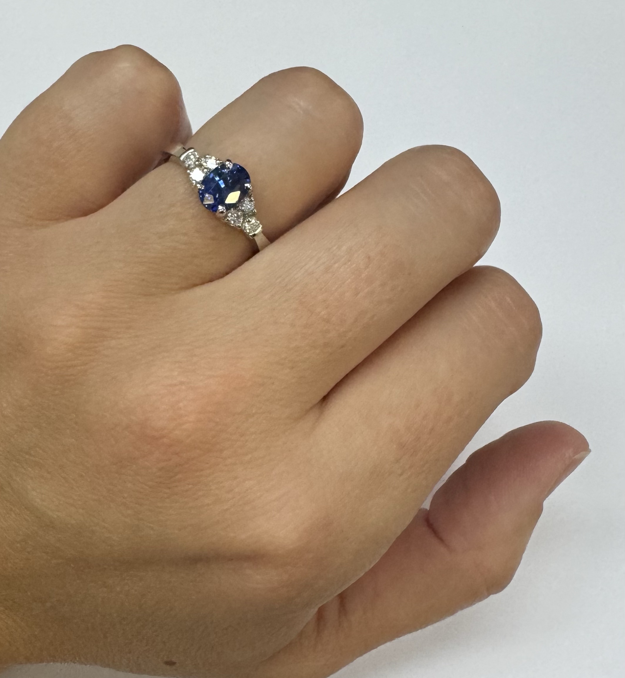 14k White Gold Genuine 1.26 Cttw Sapphire & .29 Cttw Diamond Ring - Image 24