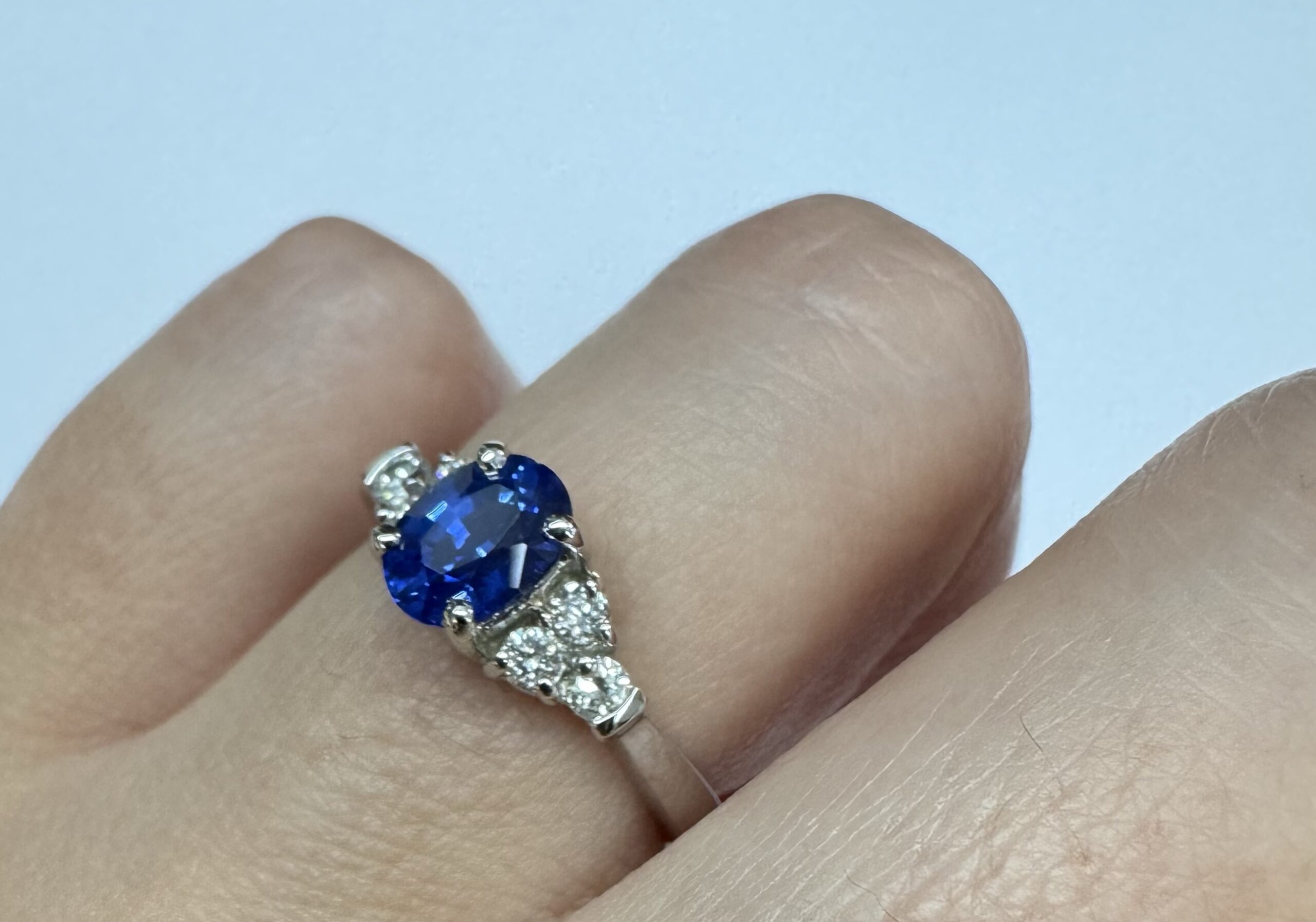 14k White Gold Genuine 1.26 Cttw Sapphire & .29 Cttw Diamond Ring - Image 26