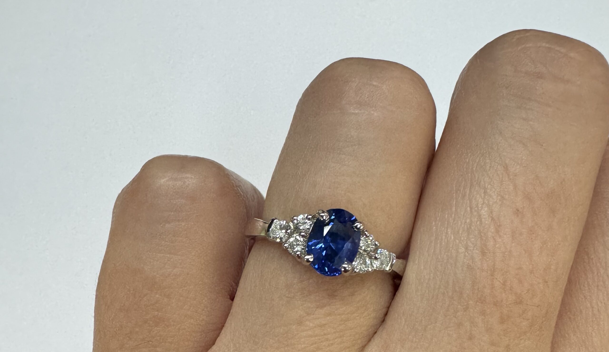 14k White Gold Genuine 1.26 Cttw Sapphire & .29 Cttw Diamond Ring - Image 29
