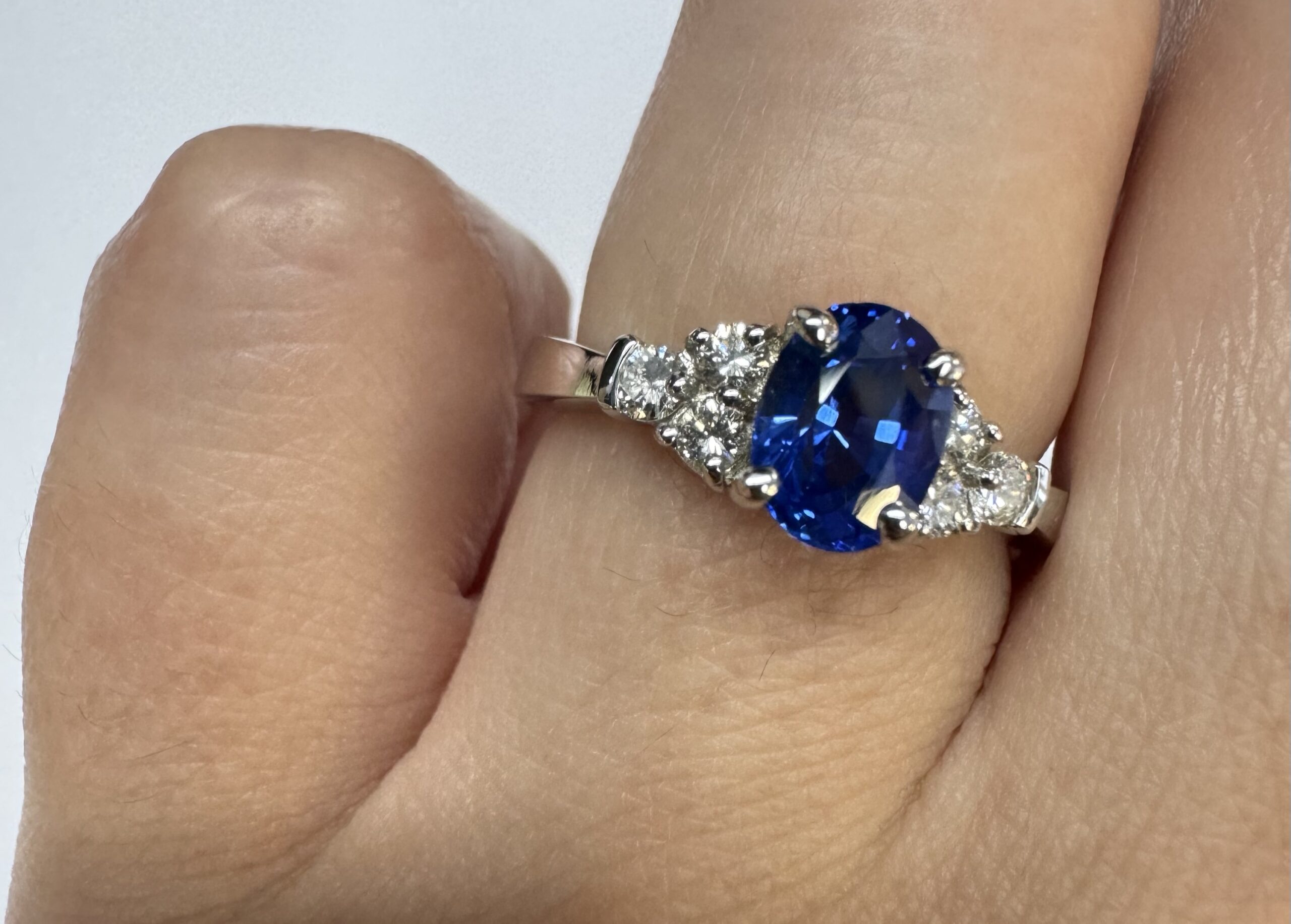 14k White Gold Genuine 1.26 Cttw Sapphire & .29 Cttw Diamond Ring - Image 30