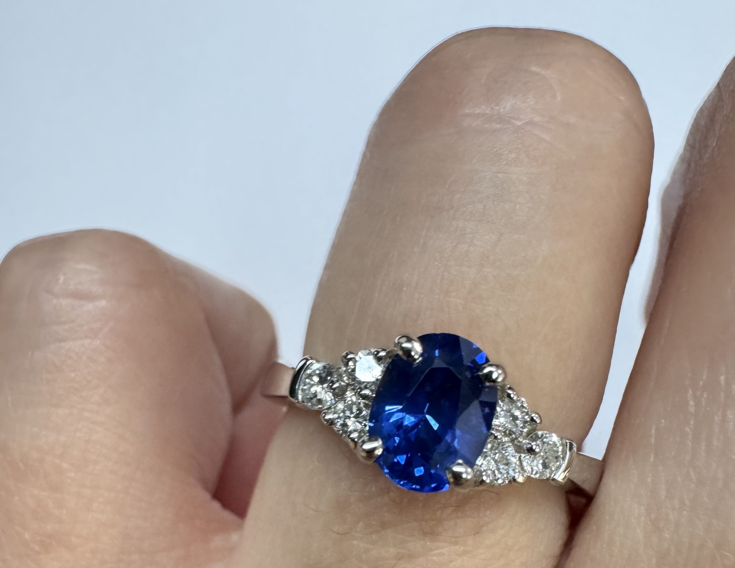 14k White Gold Genuine 1.26 Cttw Sapphire & .29 Cttw Diamond Ring - Image 31