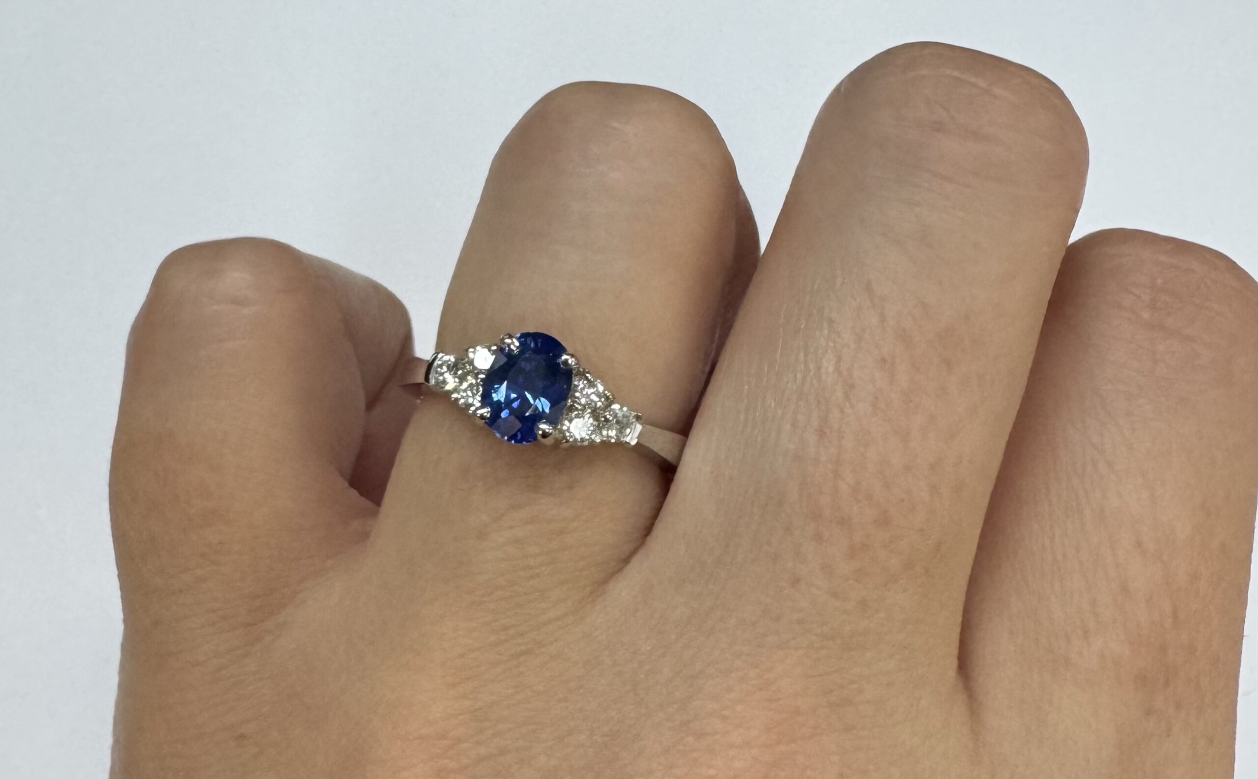 14k White Gold Genuine 1.26 Cttw Sapphire & .29 Cttw Diamond Ring - Image 34