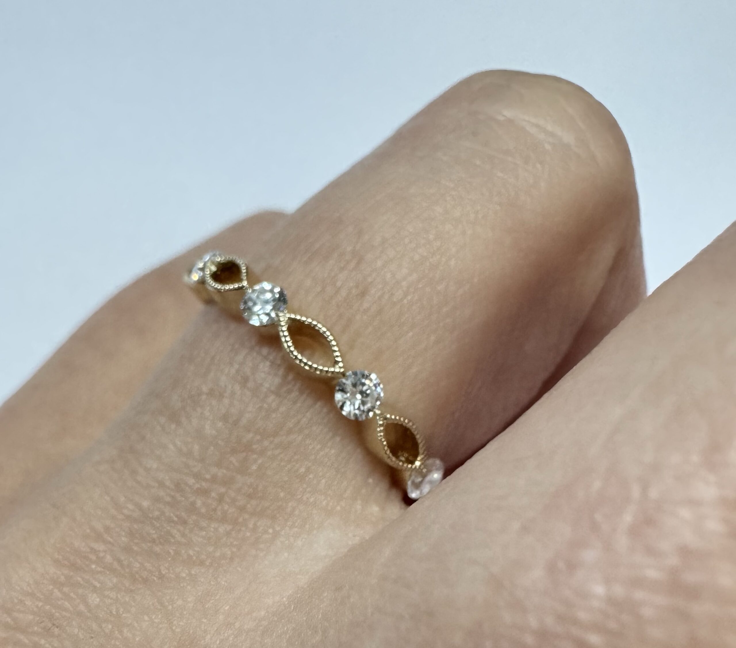 14k Yellow Gold .28 Cttw Genuine Round Brilliant Cut Diamond 4 Stone Band - Image 19