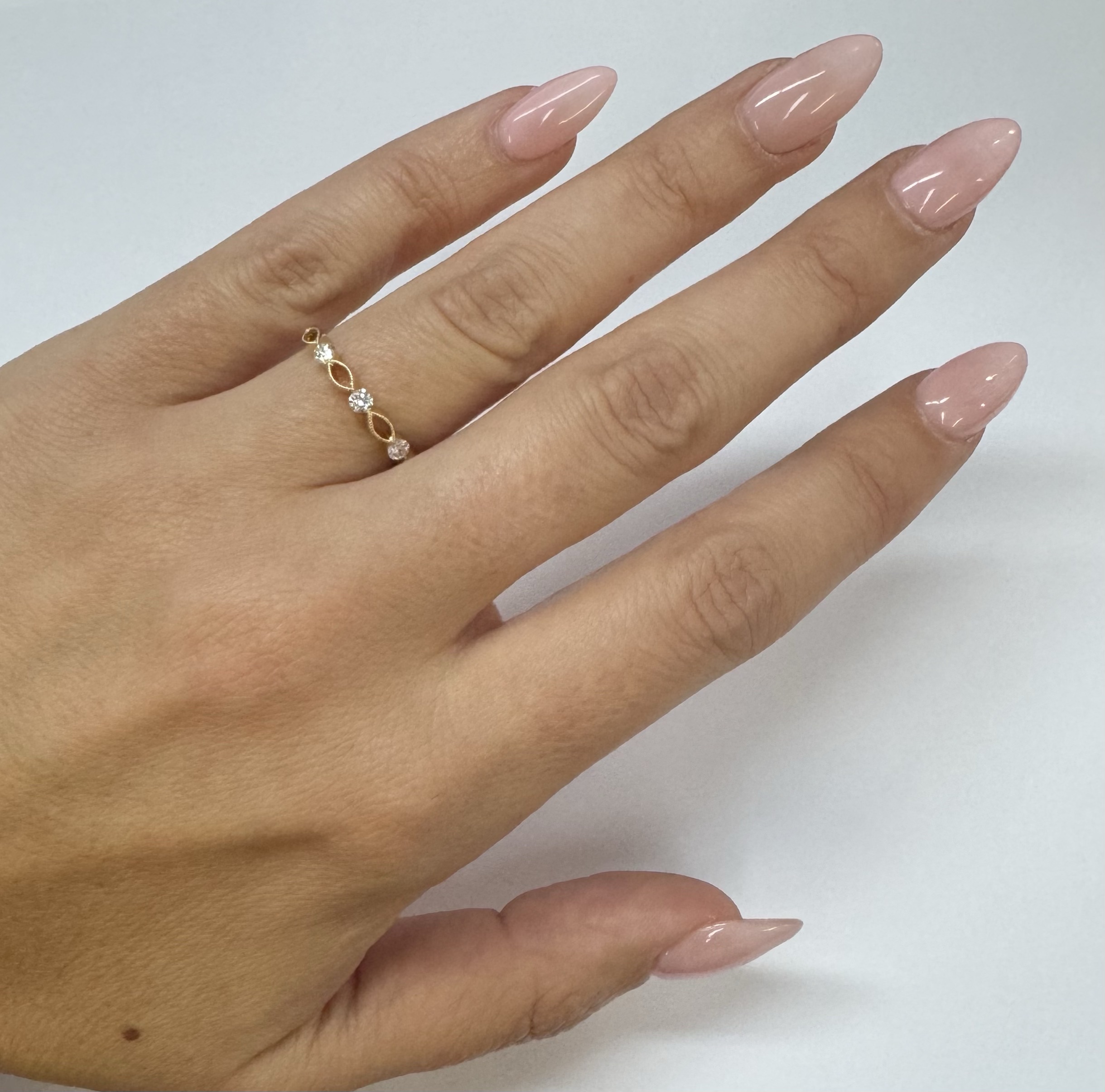 14k Yellow Gold .28 Cttw Genuine Round Brilliant Cut Diamond 4 Stone Band - Image 27