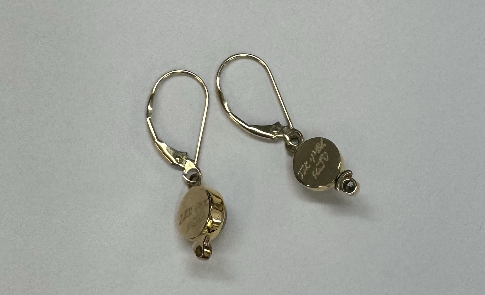 22k Yellow Gold Genuine Ethiopian Opal & Diamond Bezel Set Leverback Dangle Earrings - Image 17