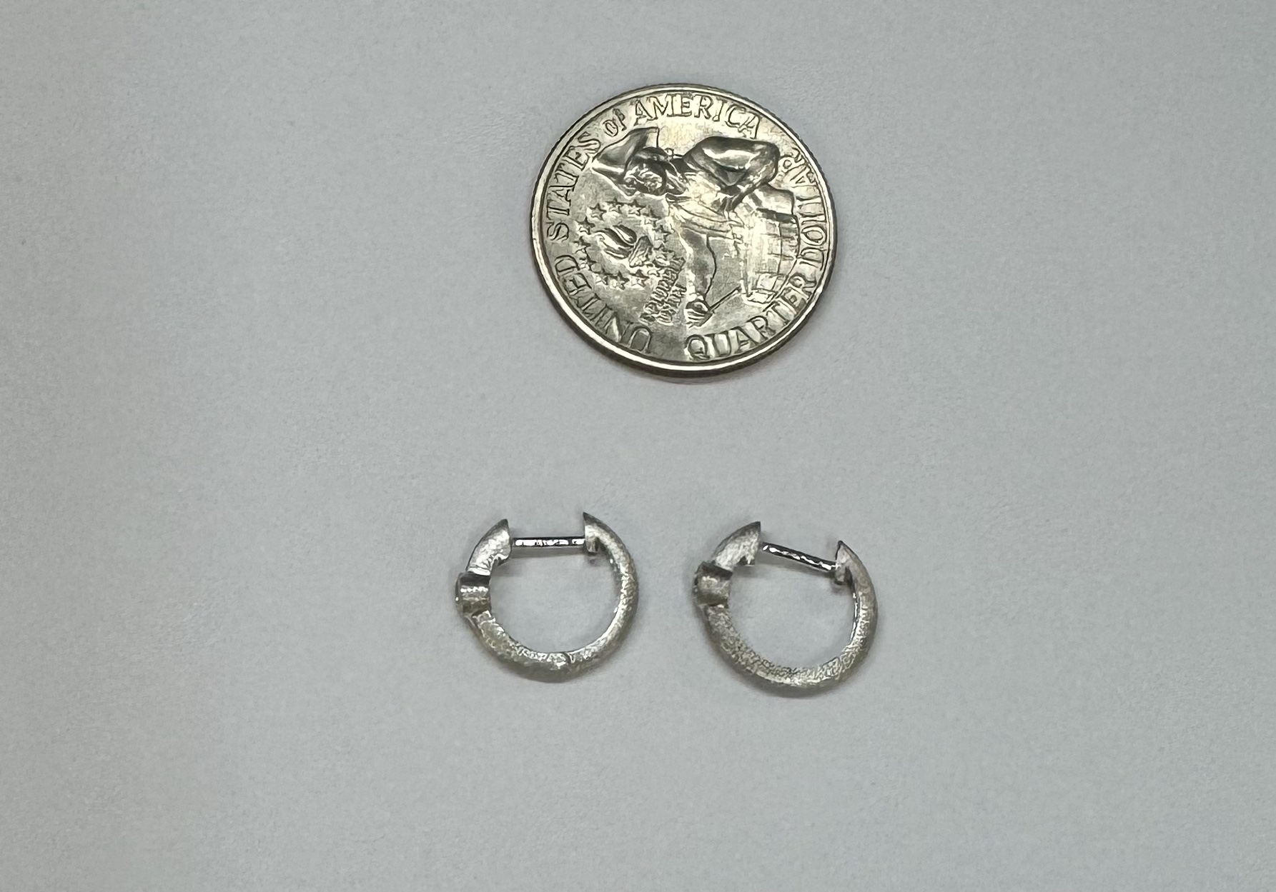 14k White Gold Genuine .15 Cttw Round Brilliant Cut Diamond Bezel Set Hoop Earrings - Image 21