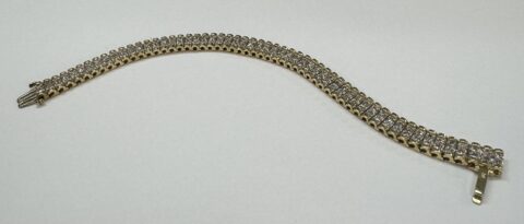 Vintage 14k Two-Tone 4.50 Cttw Genuine Round Brilliant Cut Diamond Bracelet