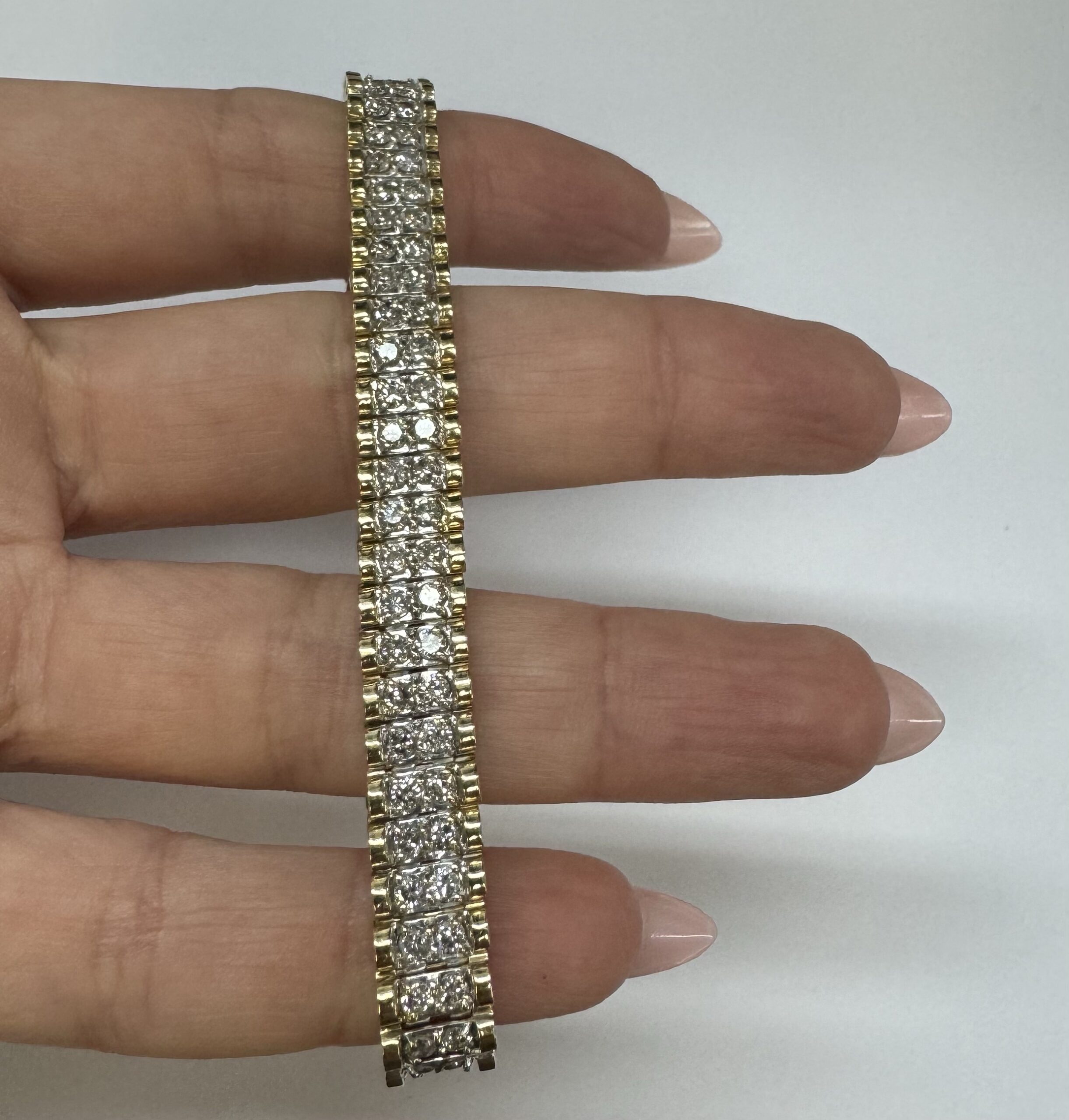 Vintage 14k Two-Tone 4.50 Cttw Genuine Round Brilliant Cut Diamond Bracelet - Image 22