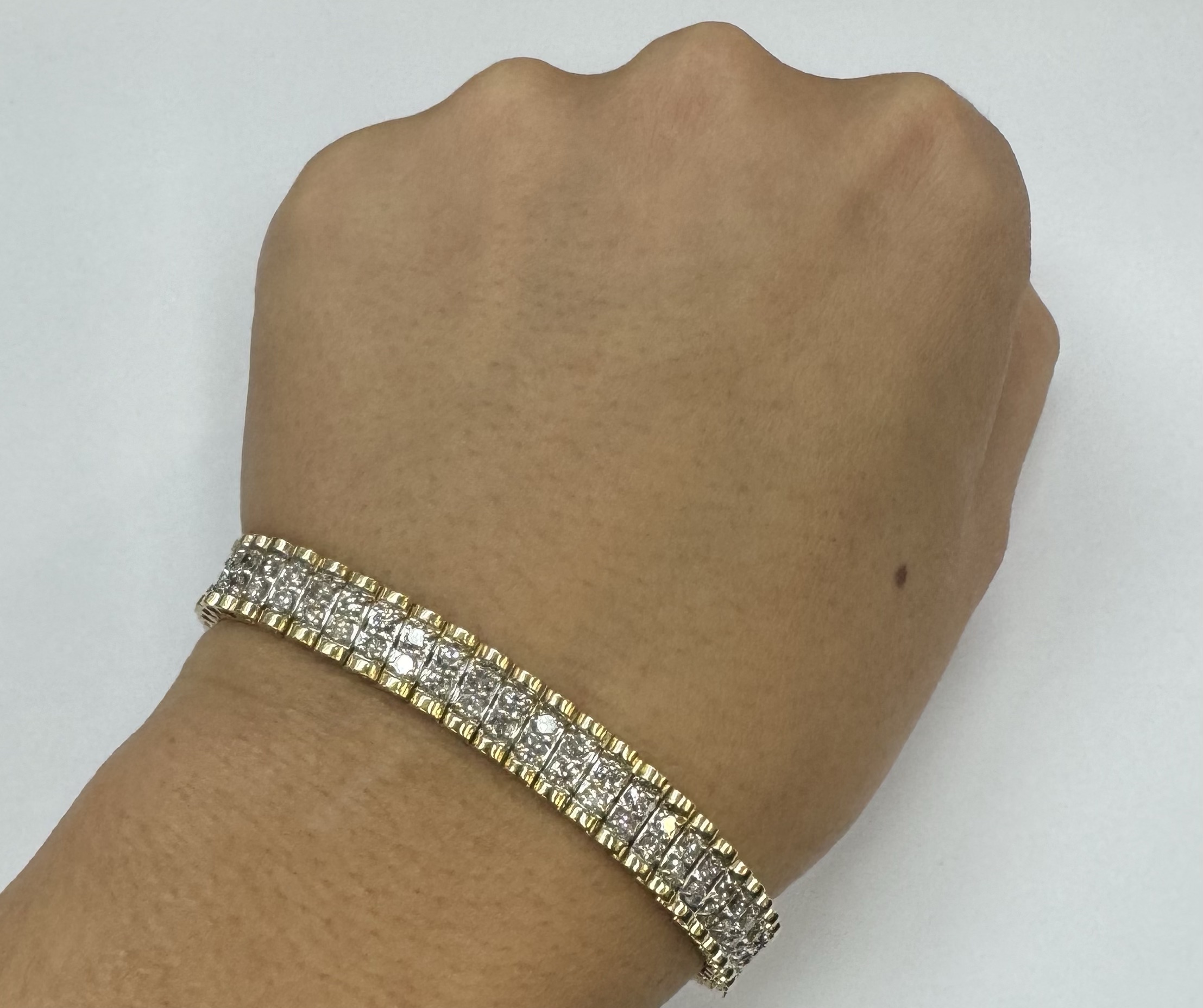 Vintage 14k Two-Tone 4.50 Cttw Genuine Round Brilliant Cut Diamond Bracelet - Image 43