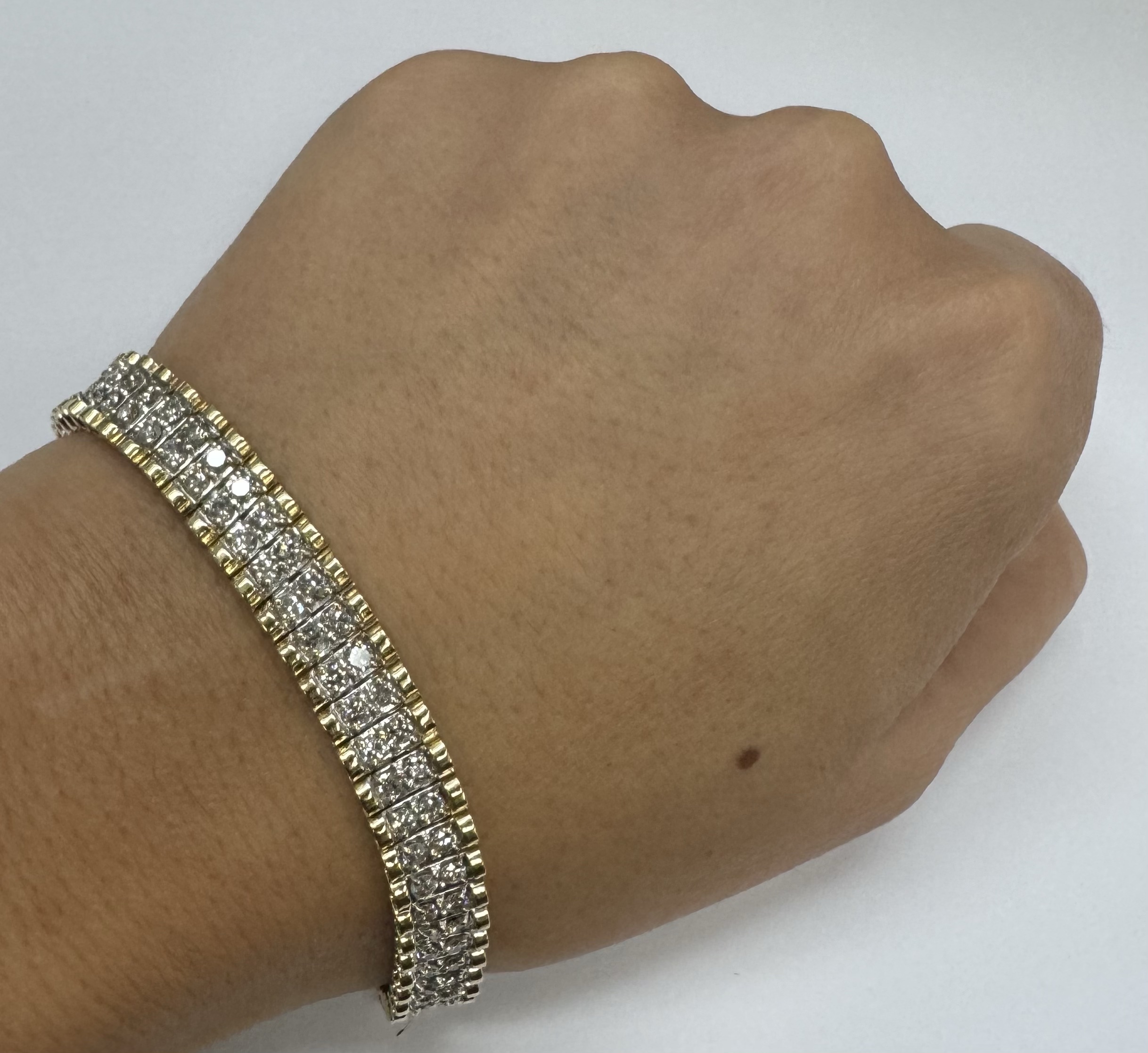 Vintage 14k Two-Tone 4.50 Cttw Genuine Round Brilliant Cut Diamond Bracelet - Image 46