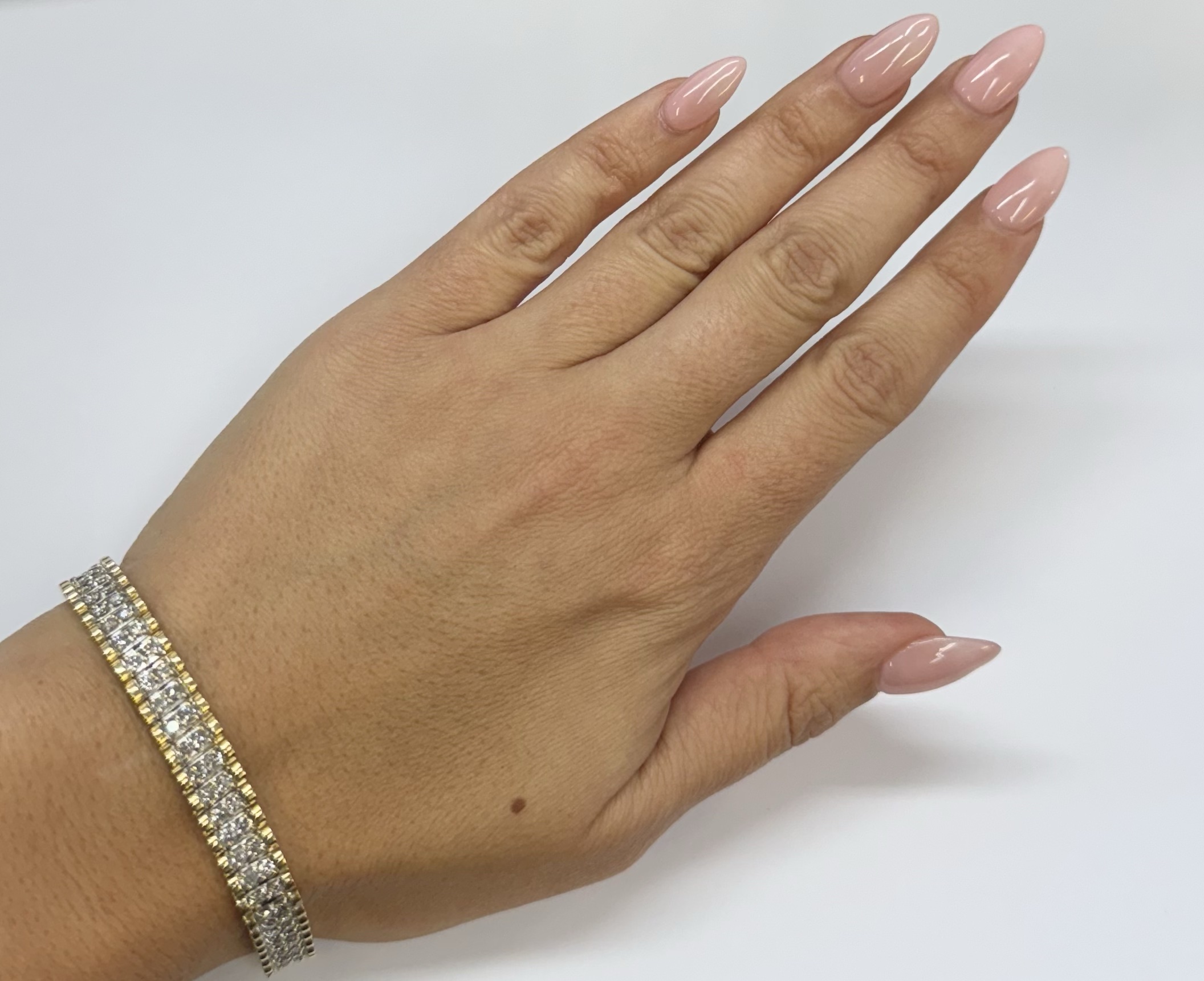 Vintage 14k Two-Tone 4.50 Cttw Genuine Round Brilliant Cut Diamond Bracelet - Image 53