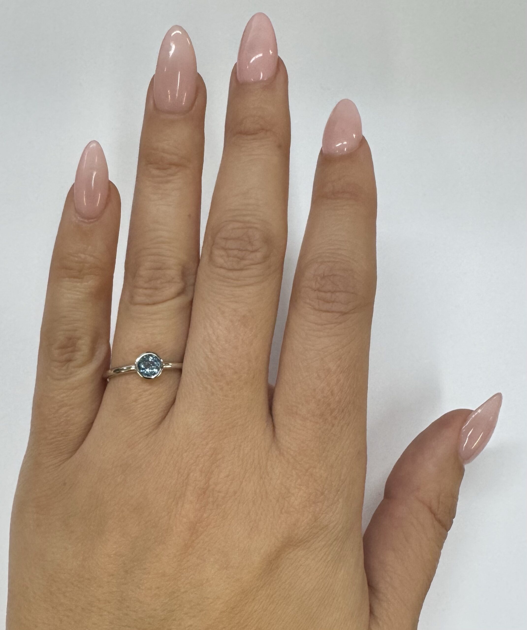 14k White Gold Genuine .34 Cttw Aquamarine Bezel Ring - Image 26