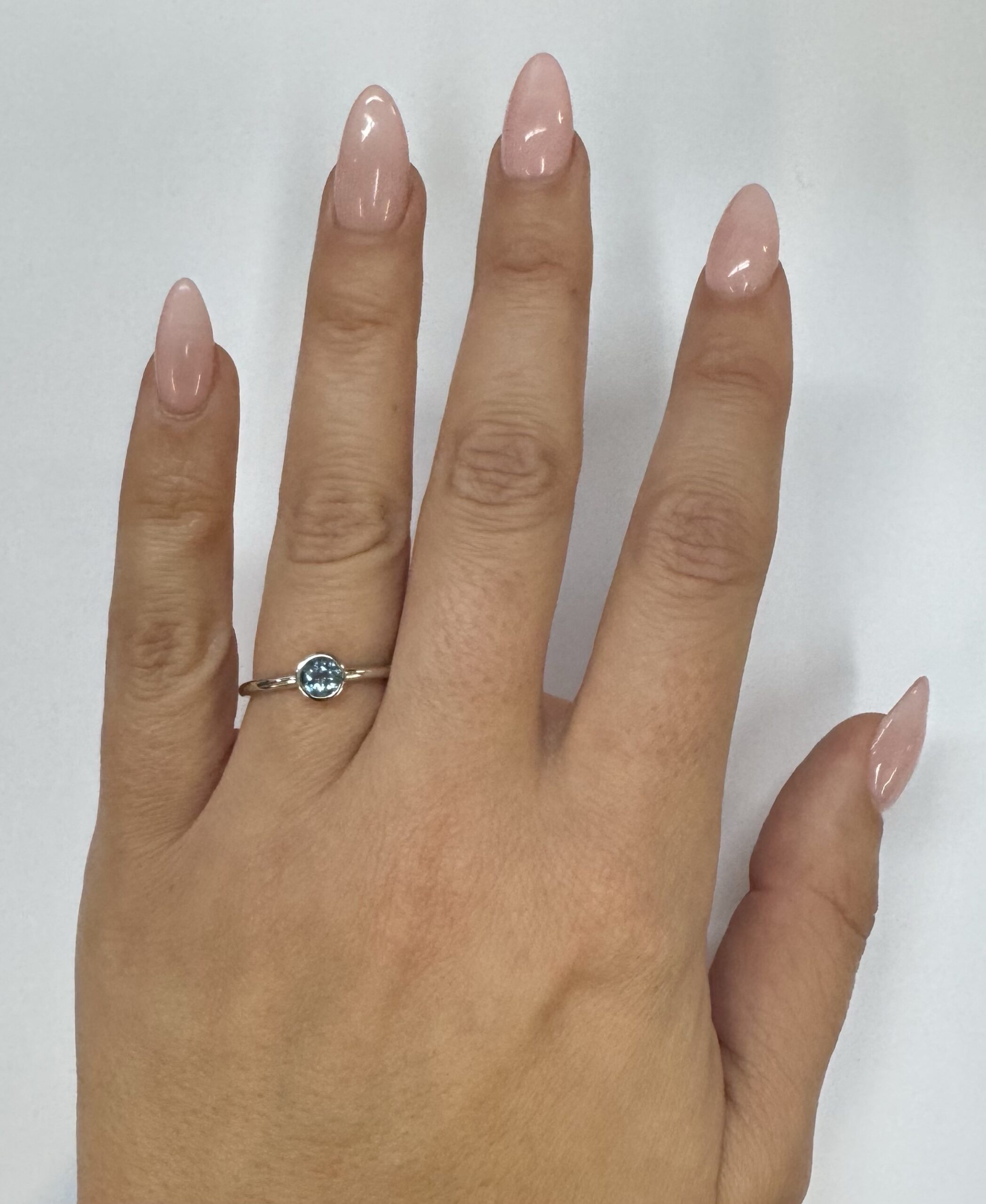 14k White Gold Genuine .34 Cttw Aquamarine Bezel Ring - Image 35