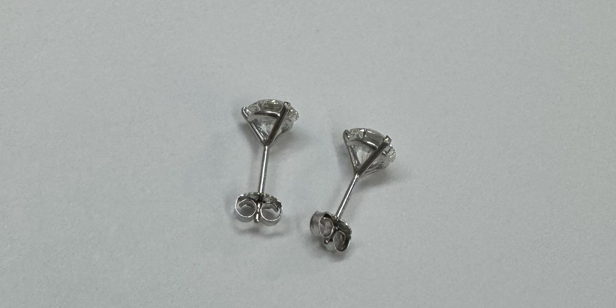 14k White Gold Genuine 2.00 Cttw Round Brilliant Cut Diamond 3 Prong Stud Earrings - Image 11