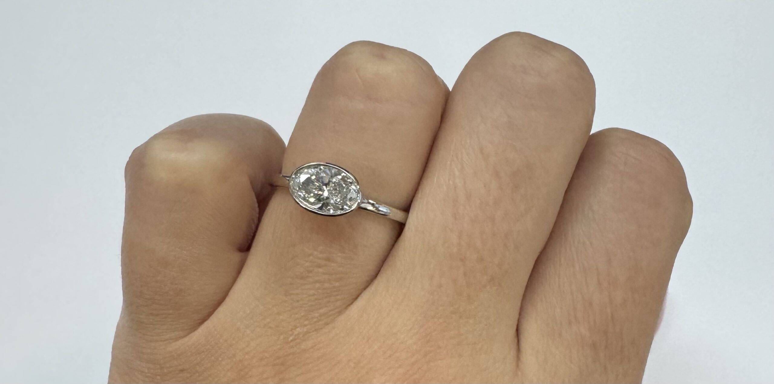 14k White Gold Genuine 1.08 Cttw Lab Grown Bezel Set Diamond Ring - Image 19