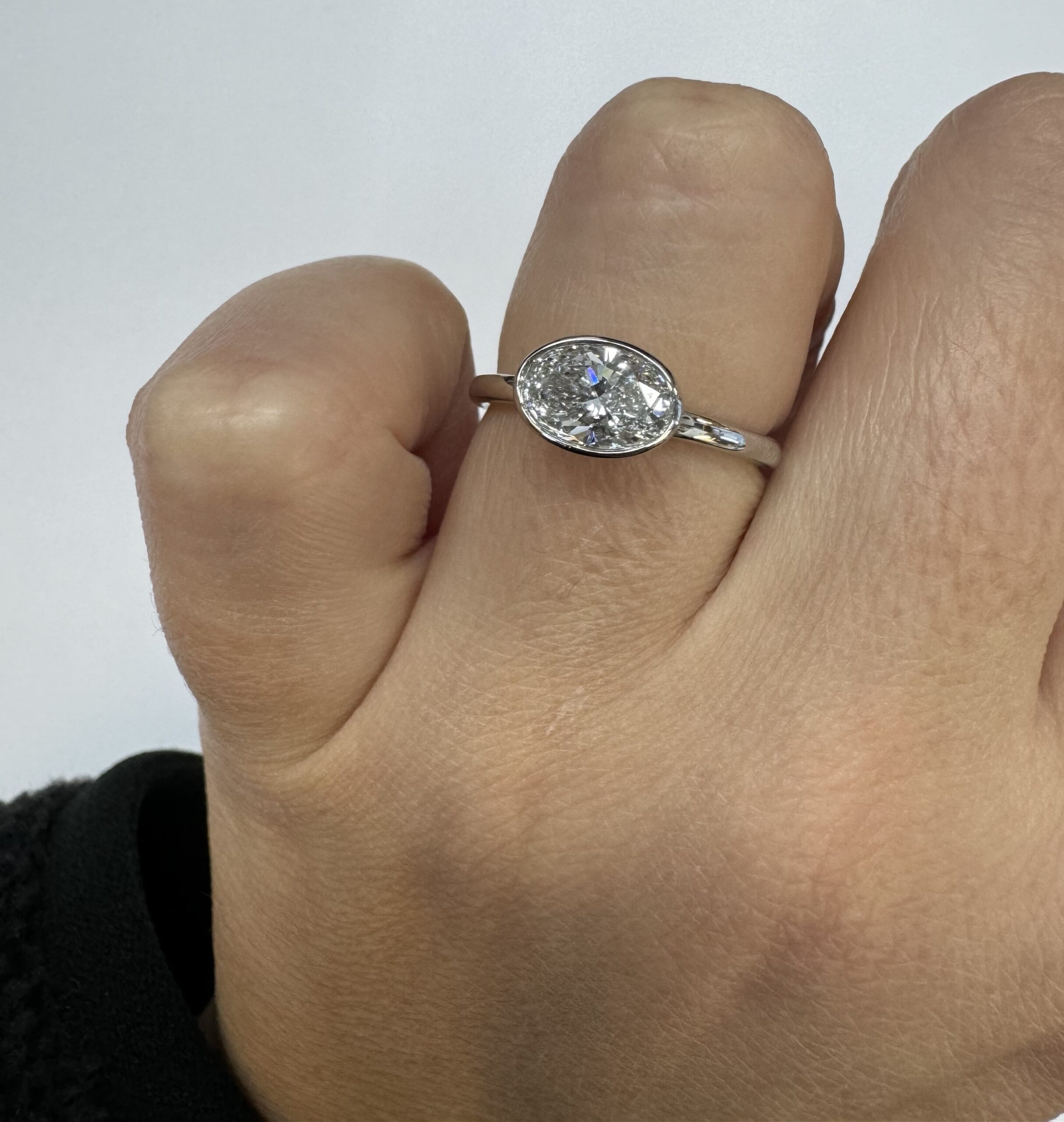 14k White Gold Genuine 1.08 Cttw Lab Grown Bezel Set Diamond Ring - Image 21