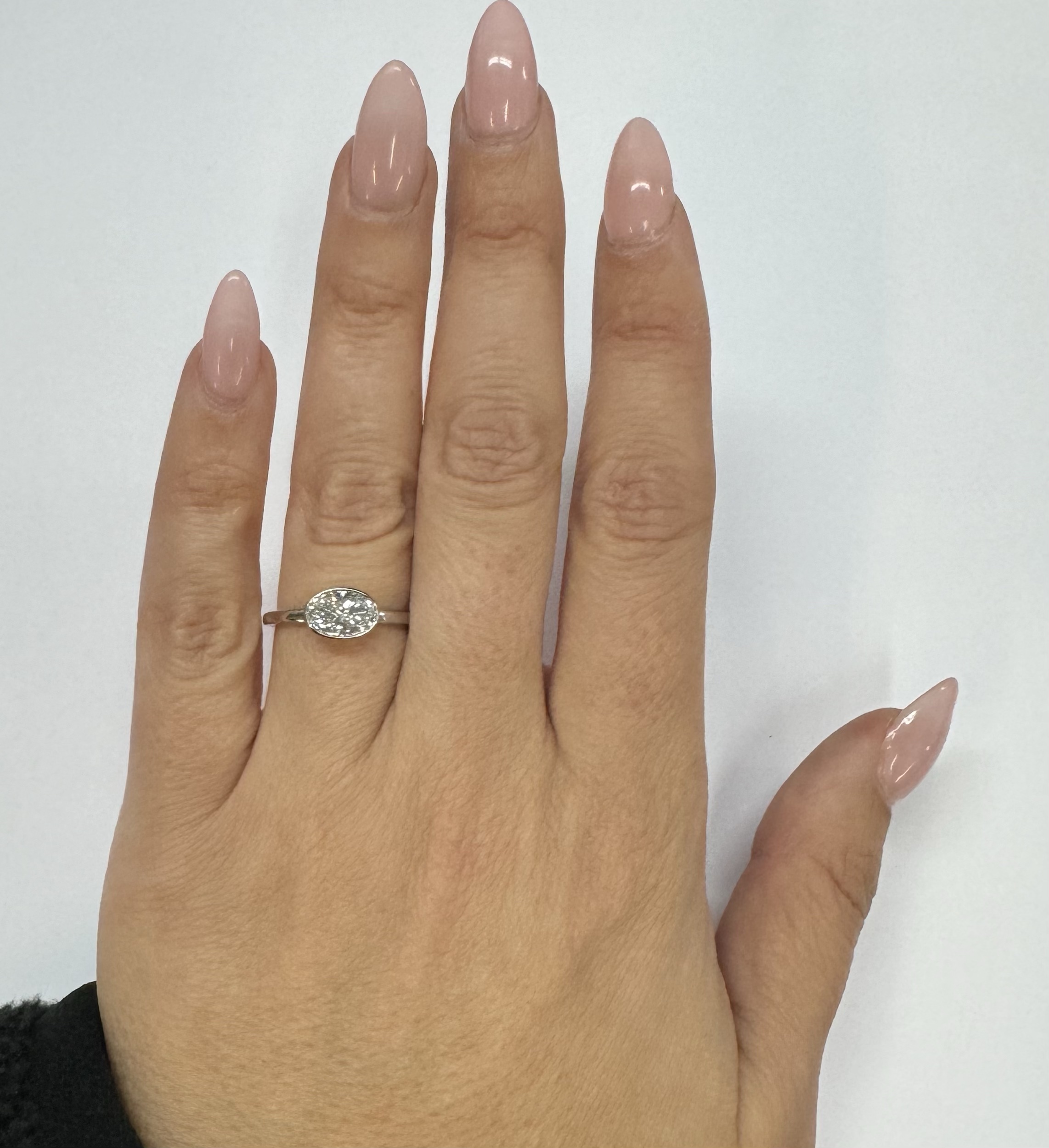 14k White Gold Genuine 1.08 Cttw Lab Grown Bezel Set Diamond Ring - Image 25