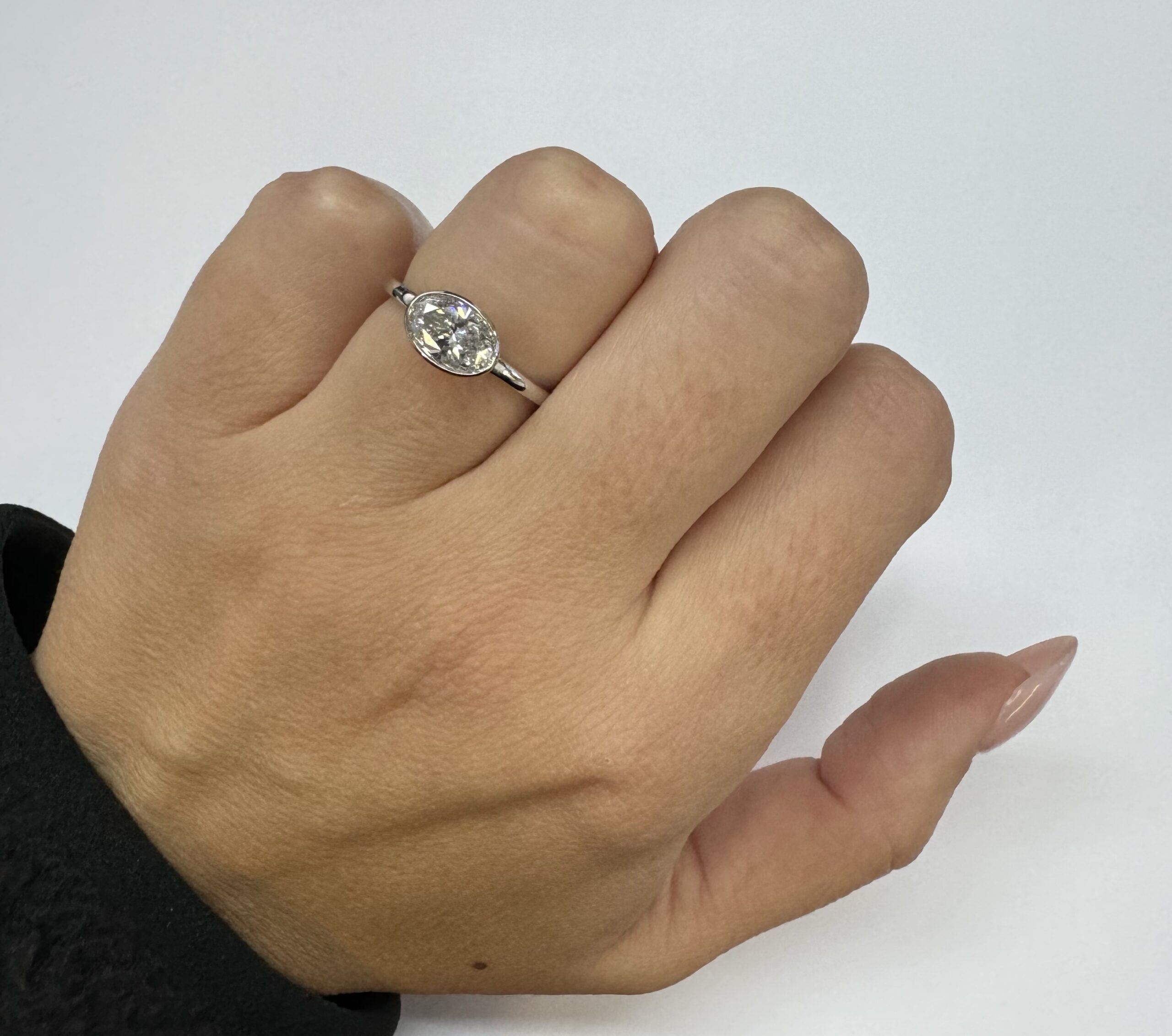 14k White Gold Genuine 1.08 Cttw Lab Grown Bezel Set Diamond Ring - Image 26