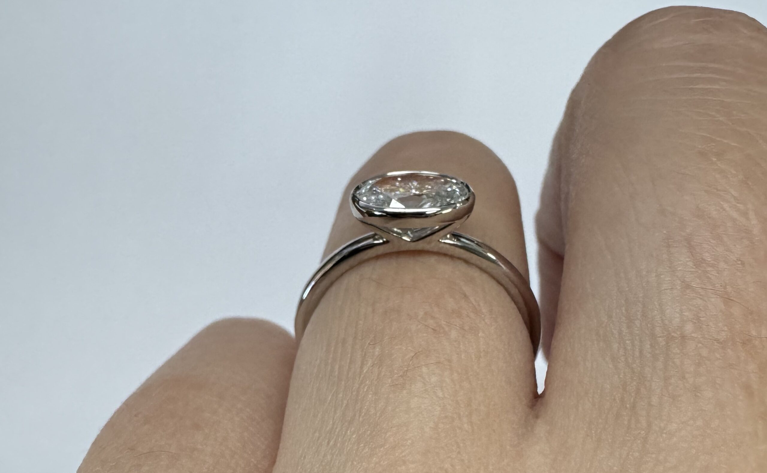 14k White Gold Genuine 1.08 Cttw Lab Grown Bezel Set Diamond Ring - Image 28