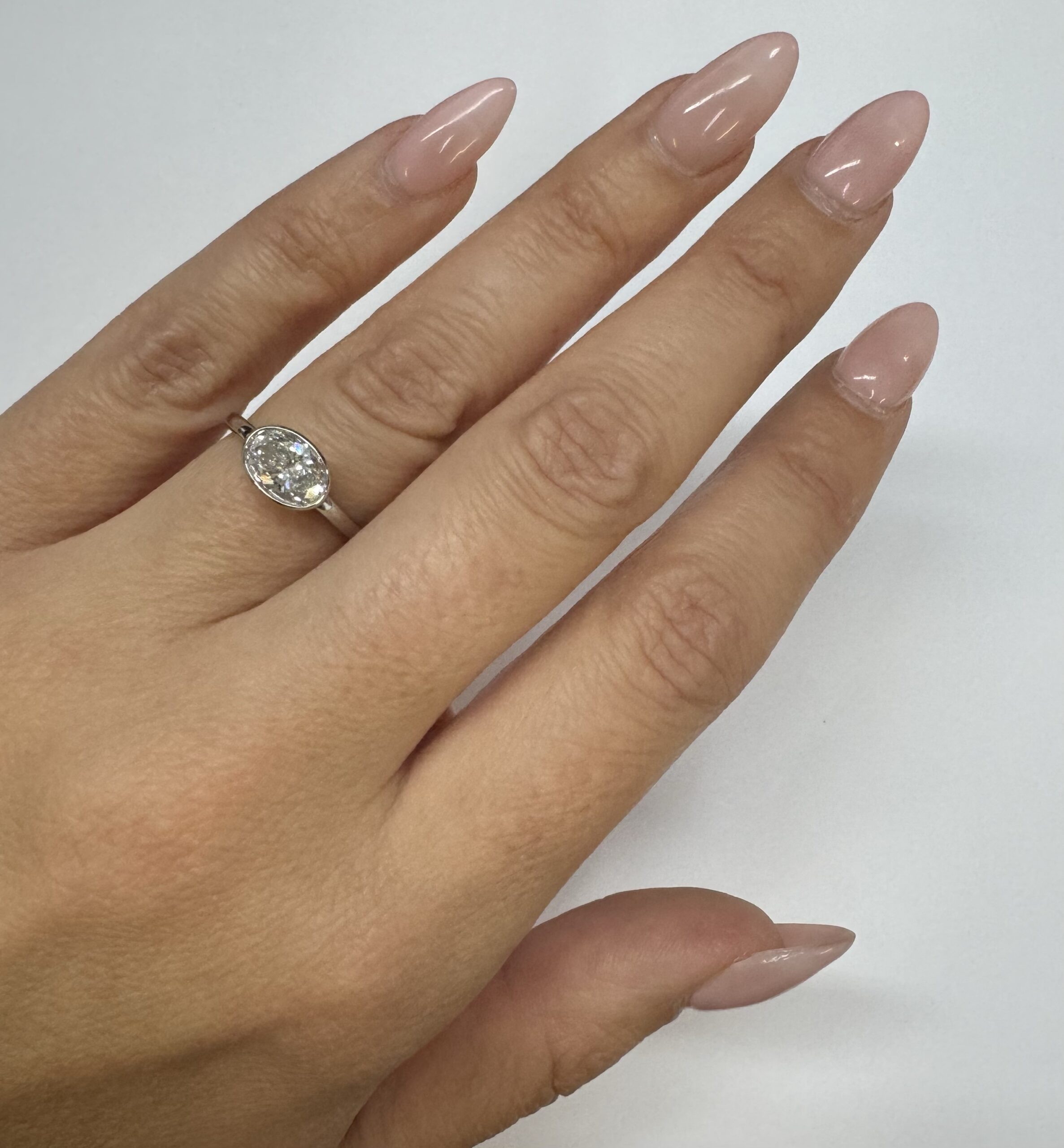 14k White Gold Genuine 1.08 Cttw Lab Grown Bezel Set Diamond Ring - Image 29