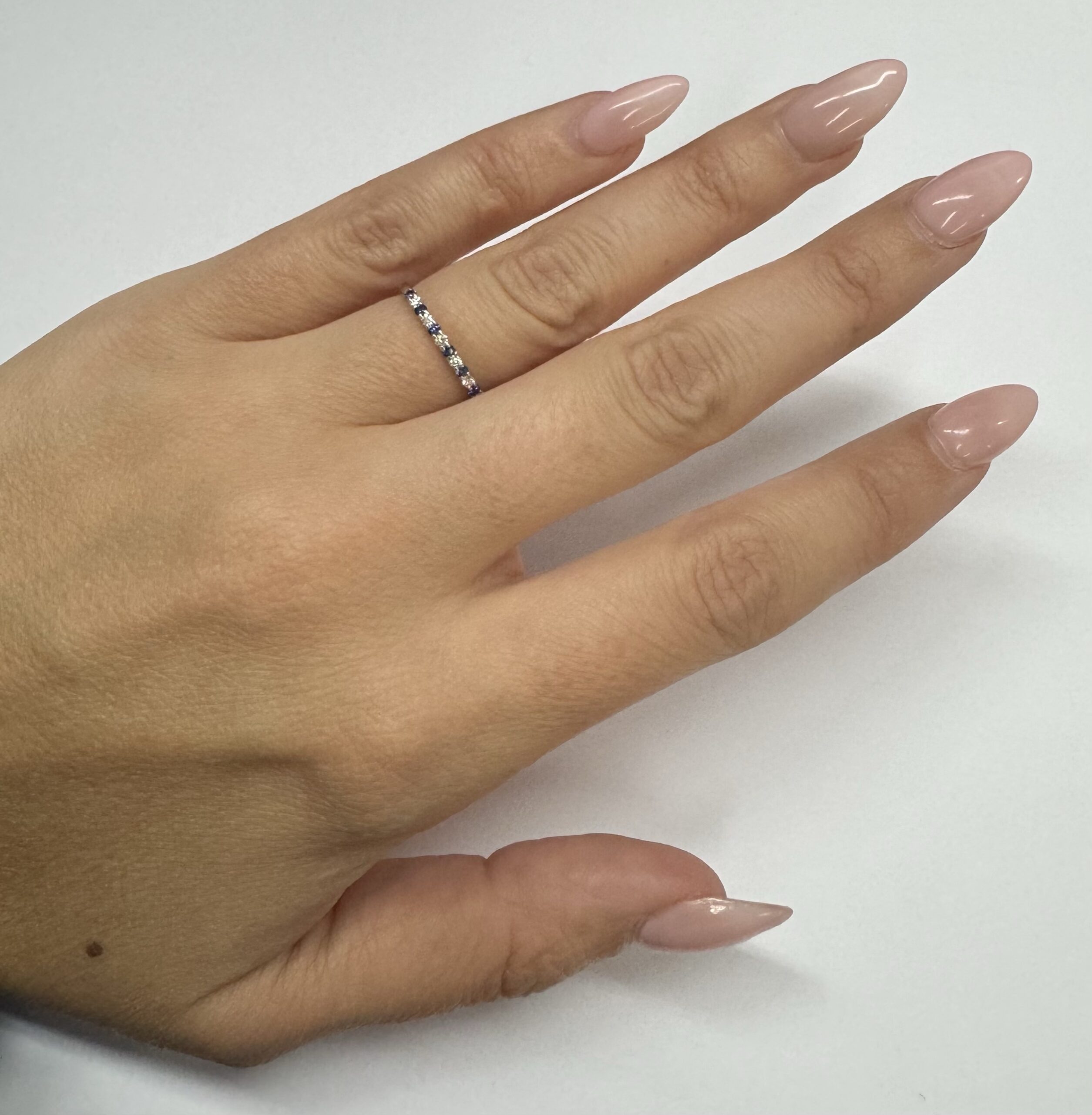 14k White Gold Genuine .16 Cttw Sapphire & .11 Cttw Genuine Diamond Band - Image 31