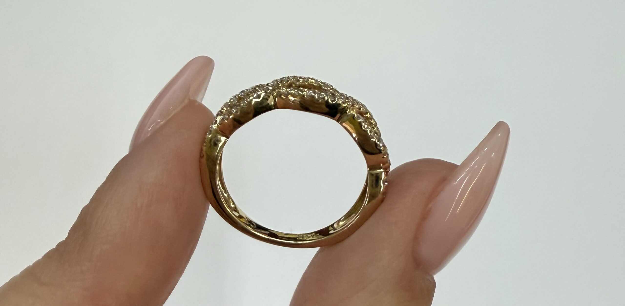 14k Yellow Gold Genuine .35 Cttw Braided Diamond Band - Image 12