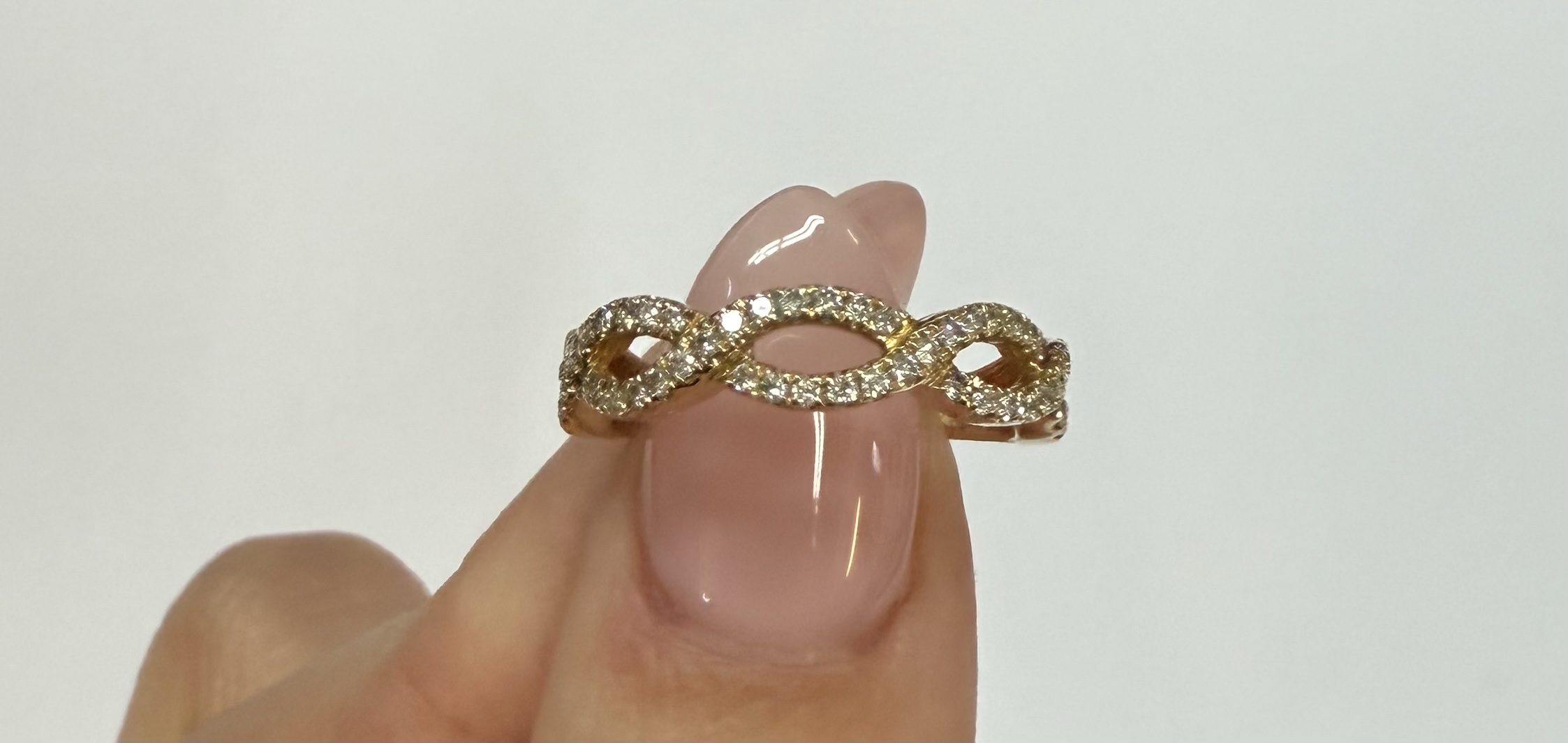 14k Yellow Gold Genuine .35 Cttw Braided Diamond Band - Image 9