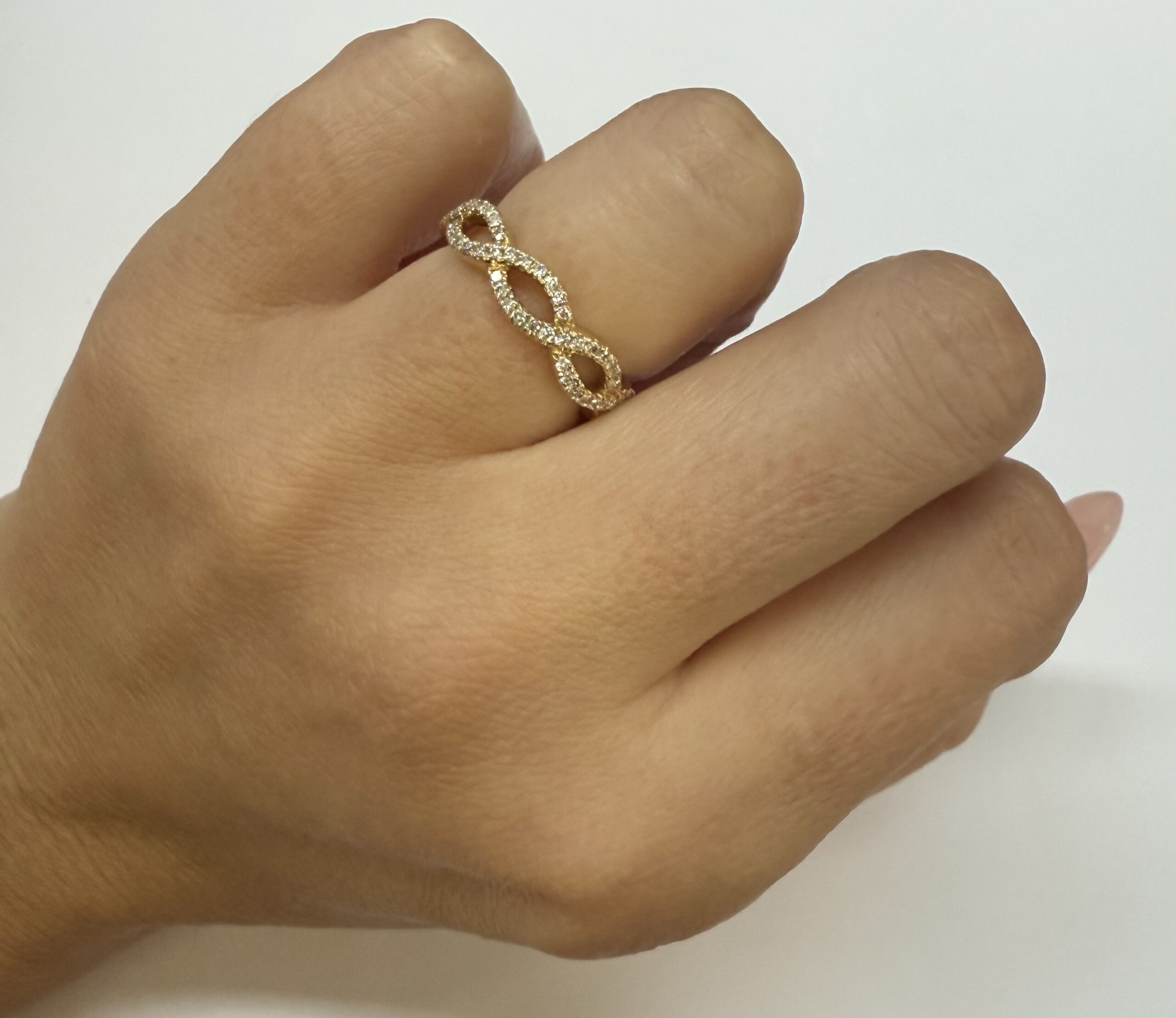 14k Yellow Gold Genuine .35 Cttw Braided Diamond Band - Image 11