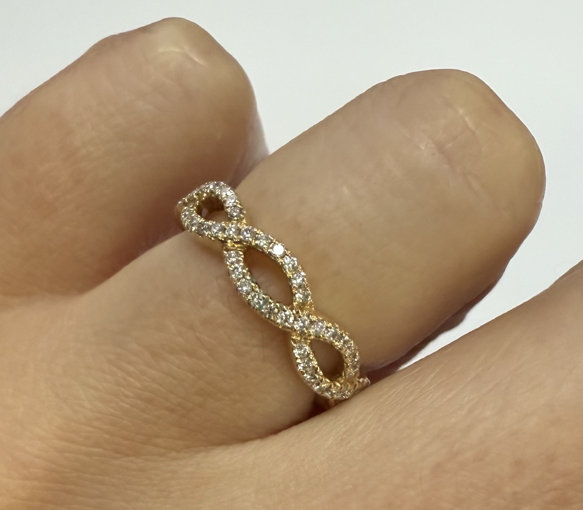 14k Yellow Gold Genuine .35 Cttw Braided Diamond Band - Image 13