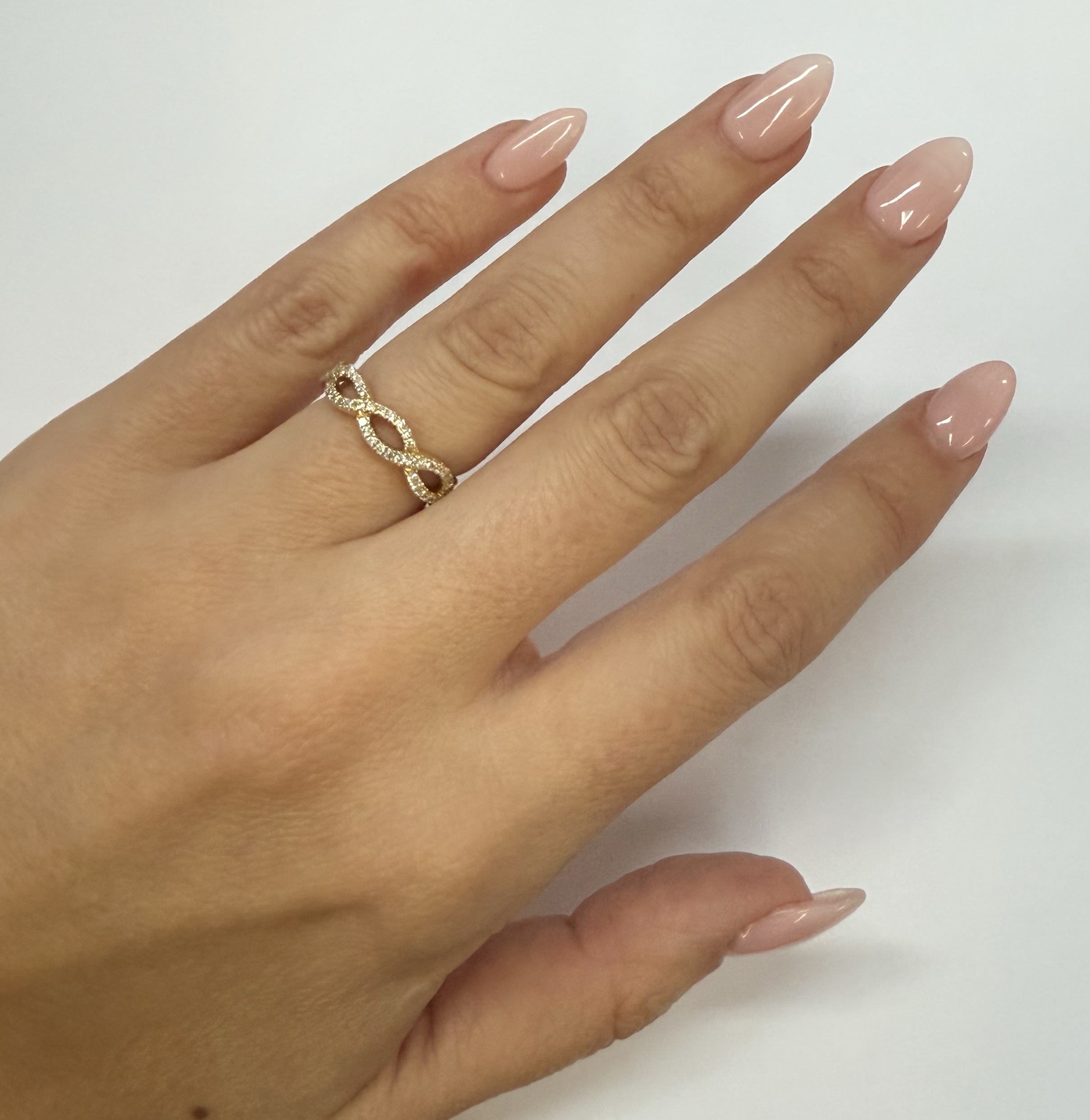 14k Yellow Gold Genuine .35 Cttw Braided Diamond Band - Image 18