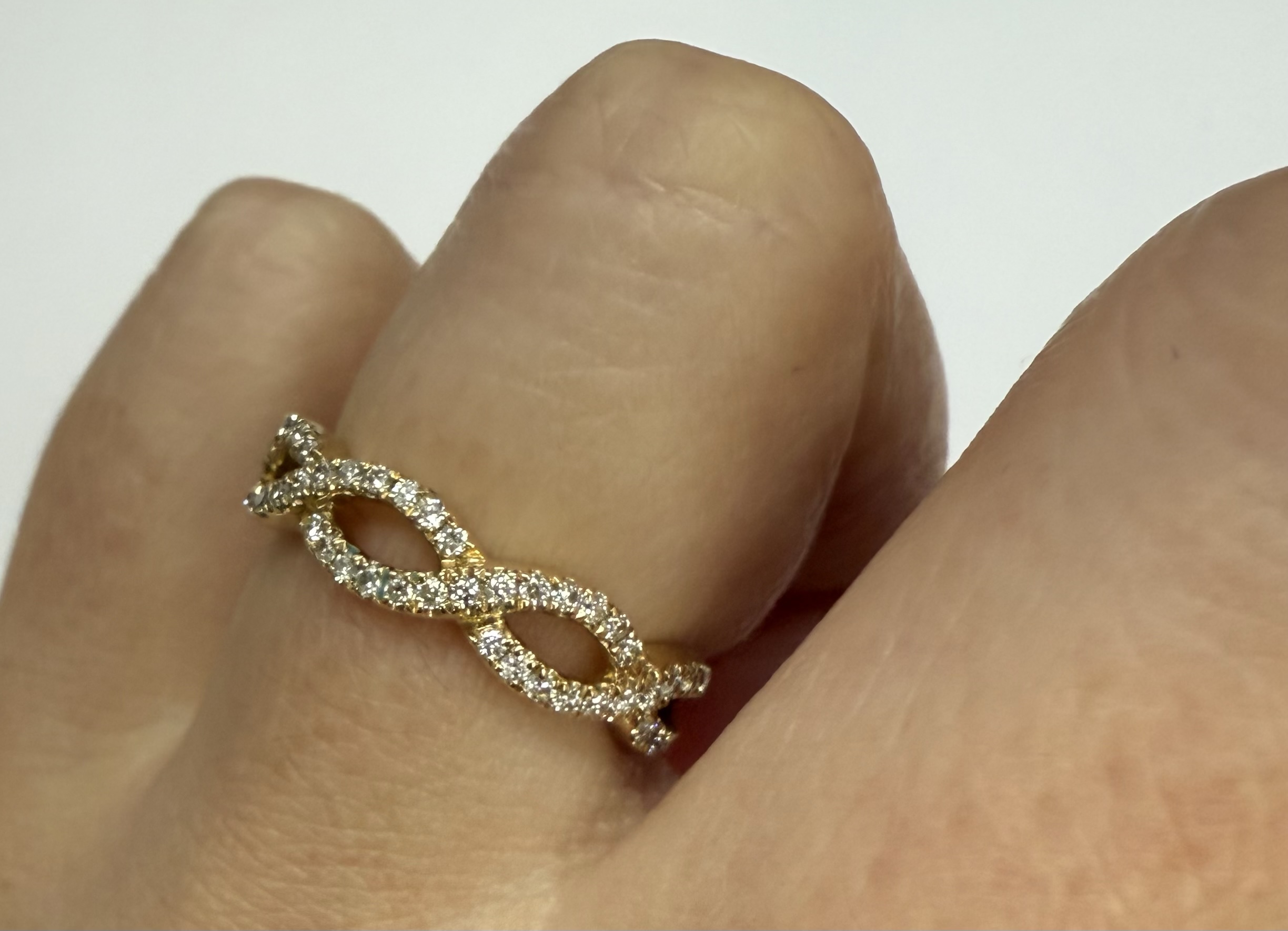 14k Yellow Gold Genuine .35 Cttw Braided Diamond Band - Image 23