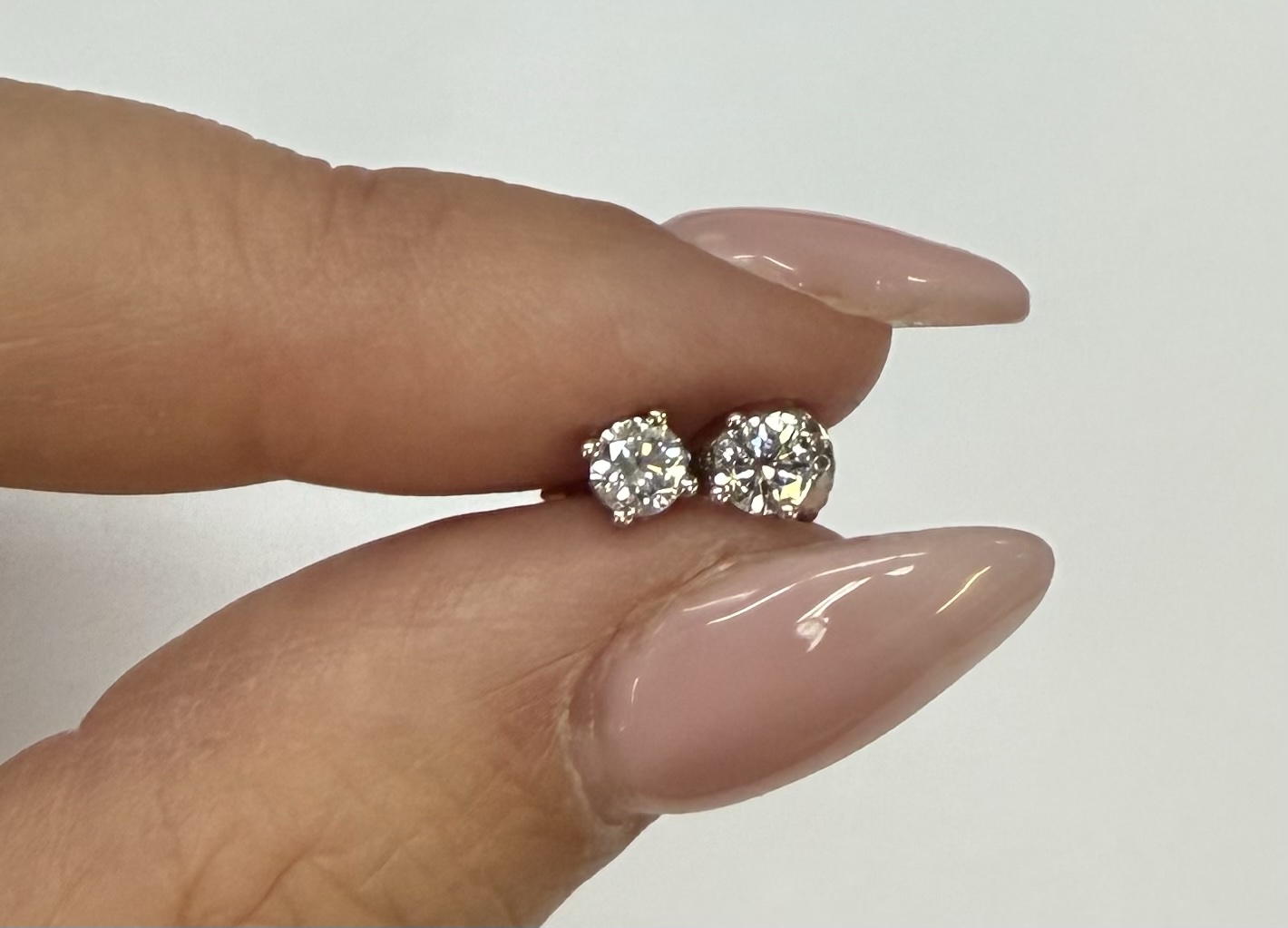 Authentic Tiffany & Co. Platinum Genuine .68 Cttw Round Brilliant Cut Diamond Screw Back Earrings