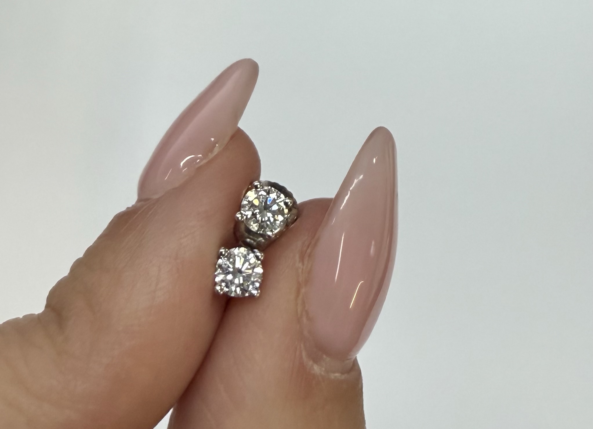 Authentic Tiffany & Co. Platinum Genuine .68 Cttw Round Brilliant Cut Diamond Screw Back Earrings - Image 6