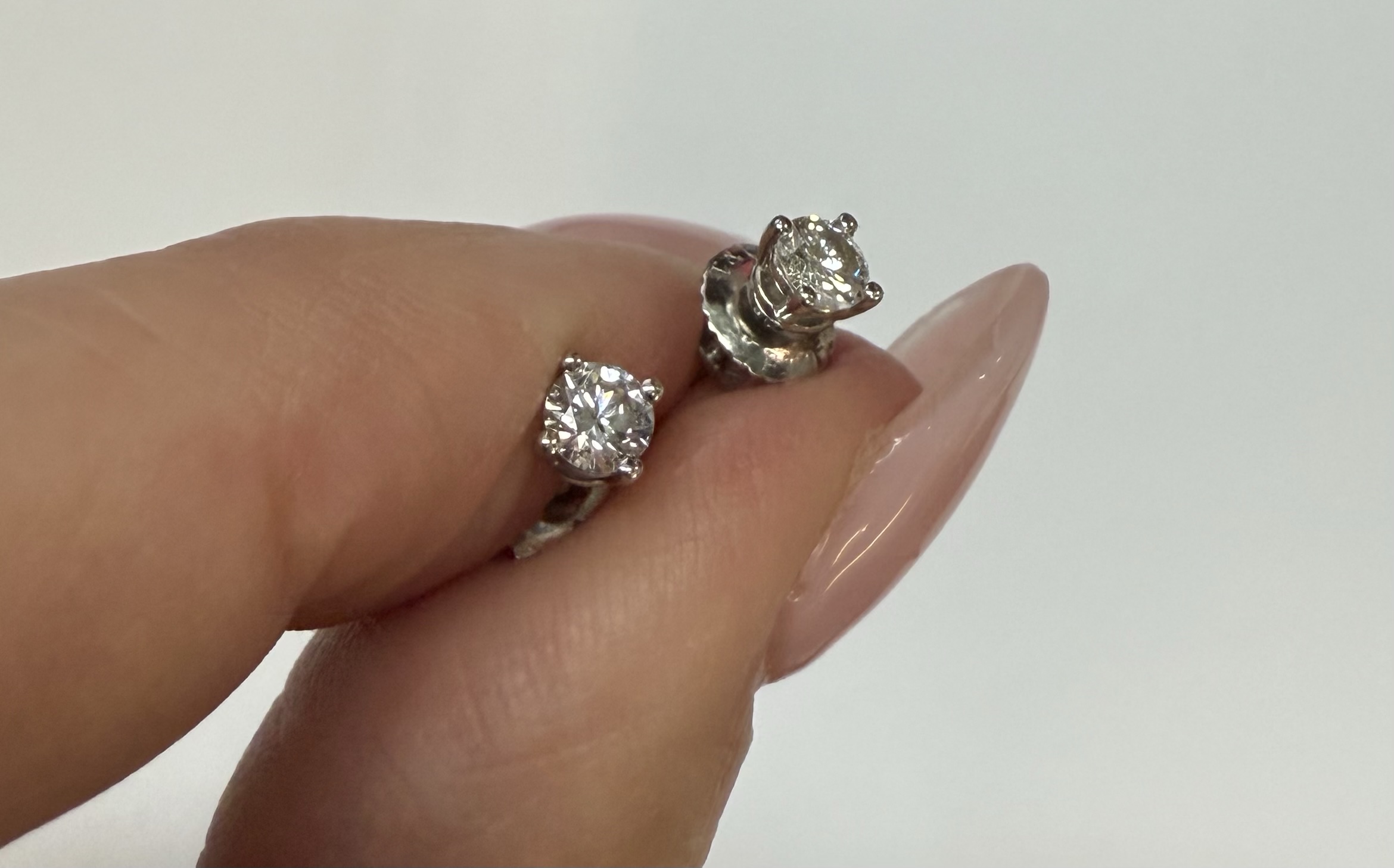 Authentic Tiffany & Co. Platinum Genuine .68 Cttw Round Brilliant Cut Diamond Screw Back Earrings - Image 12