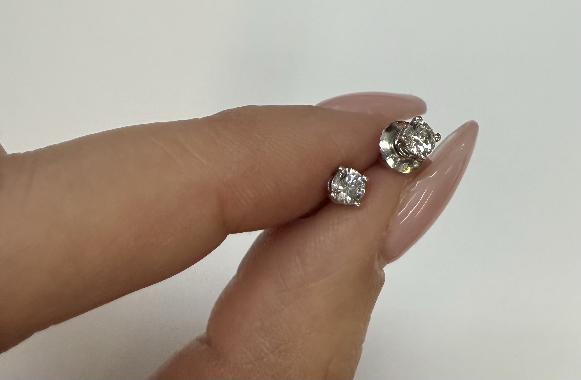 Authentic Tiffany & Co. Platinum Genuine .68 Cttw Round Brilliant Cut Diamond Screw Back Earrings - Image 13