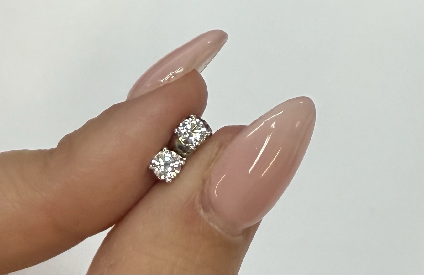 Authentic Tiffany & Co. Platinum Genuine .68 Cttw Round Brilliant Cut Diamond Screw Back Earrings - Image 18