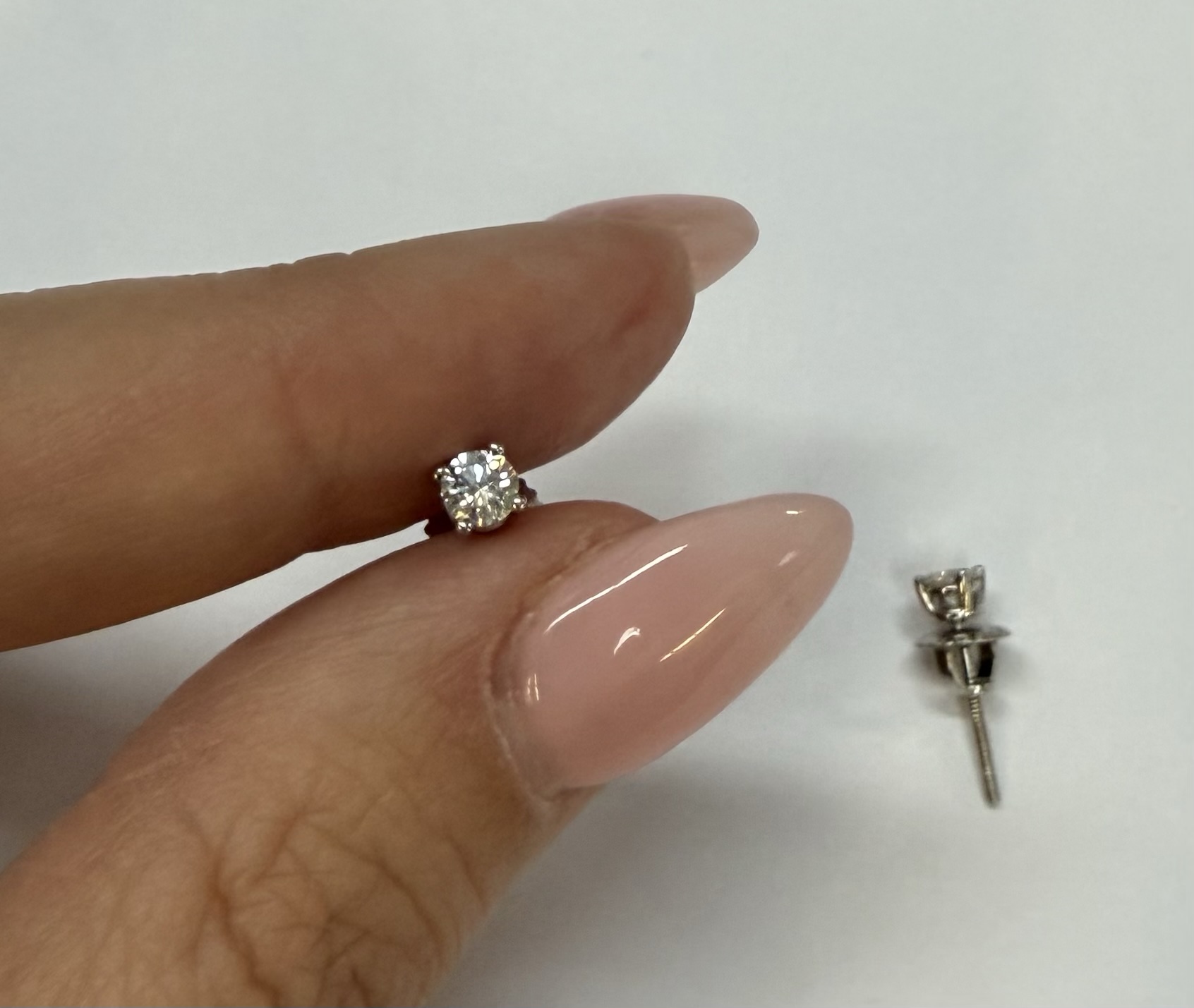 Authentic Tiffany & Co. Platinum Genuine .68 Cttw Round Brilliant Cut Diamond Screw Back Earrings - Image 23