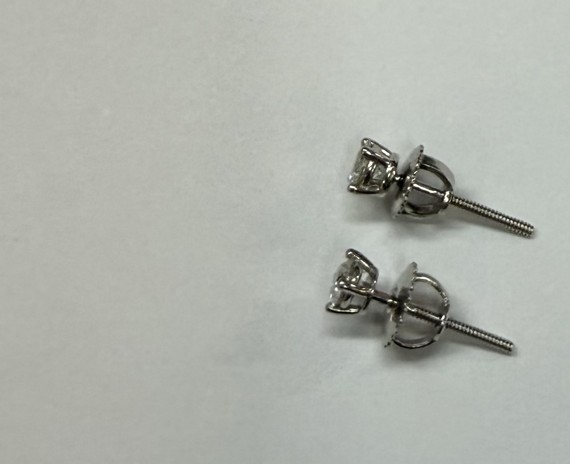Authentic Tiffany & Co. Platinum Genuine .68 Cttw Round Brilliant Cut Diamond Screw Back Earrings - Image 26
