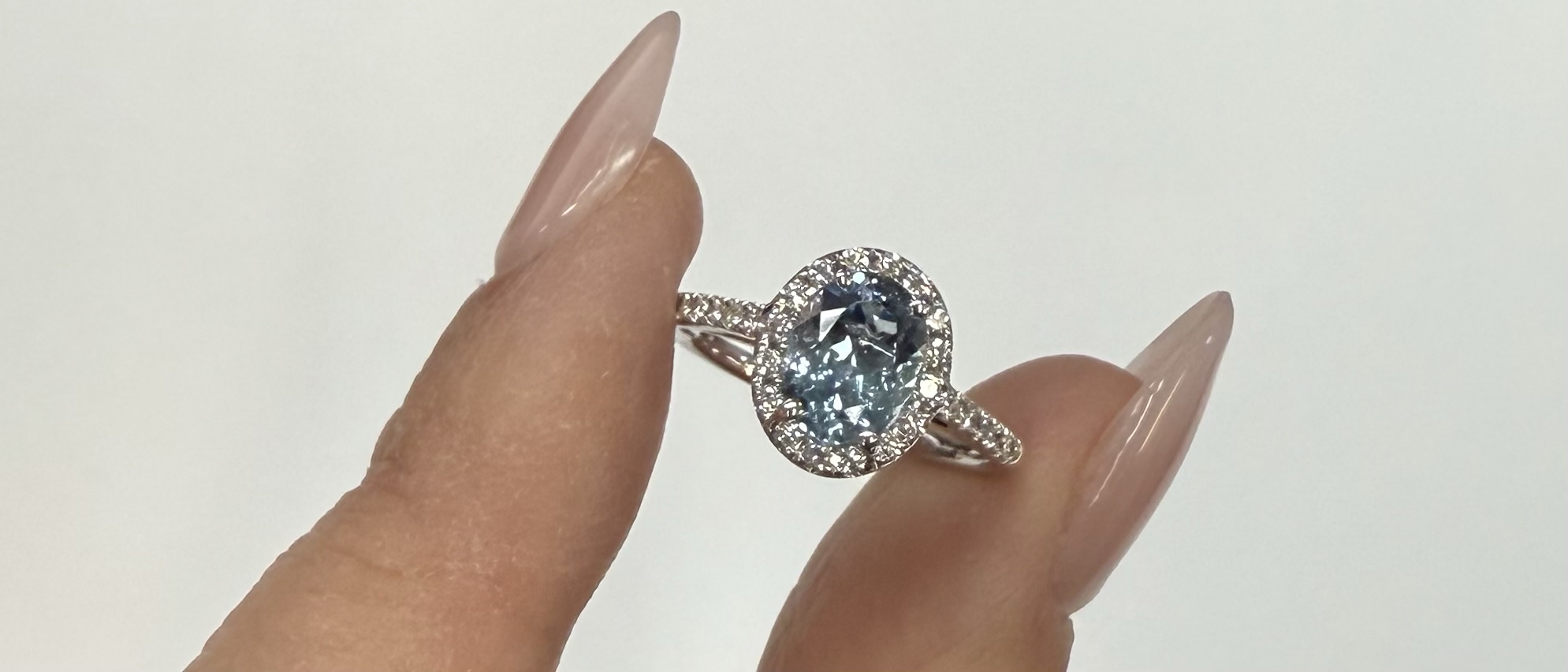 14k White Gold Genuine 1.12 Cttw Aquamarine & Diamond Halo Ring - Image 13