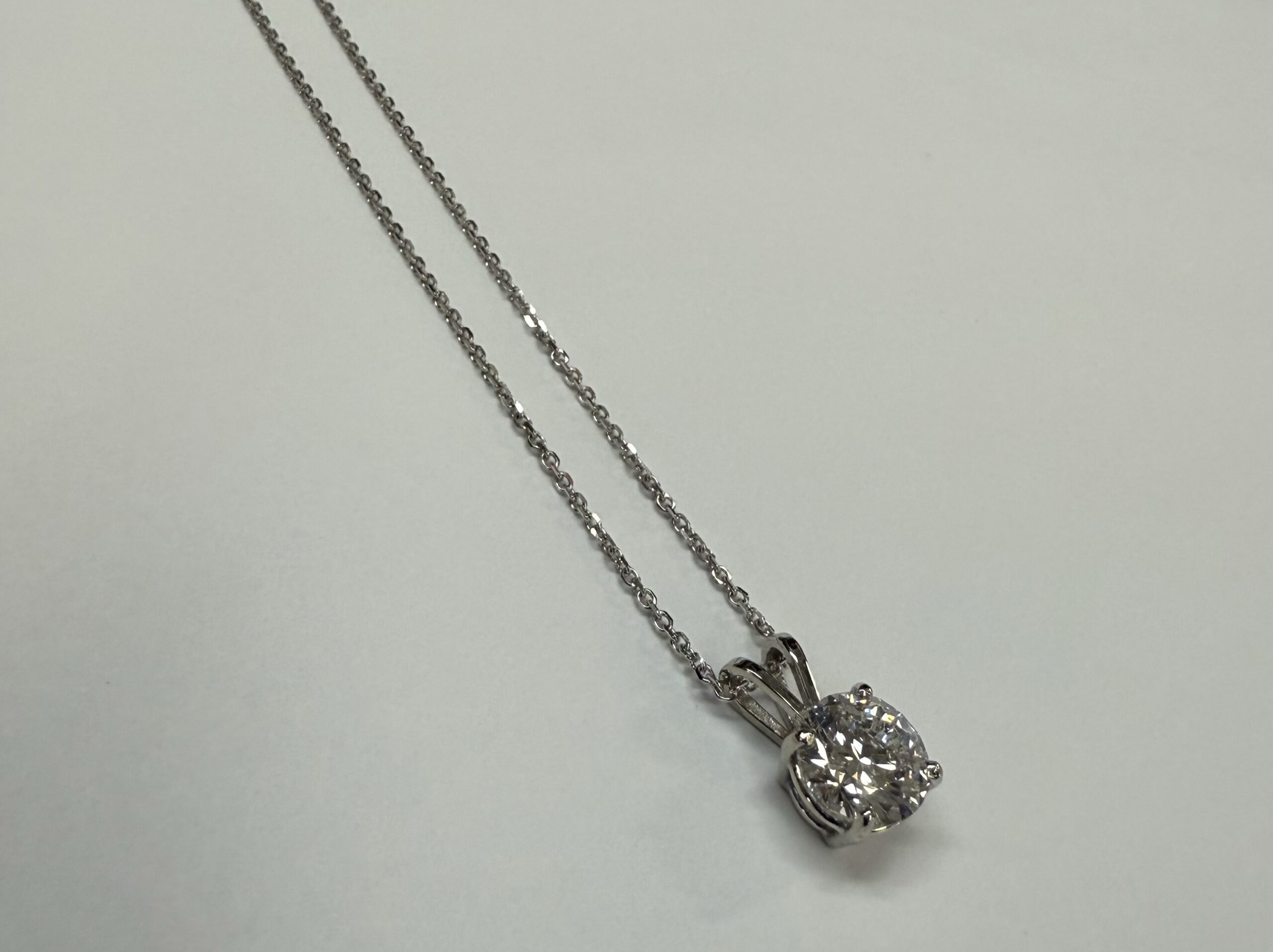 14k White Gold Genuine 1.50 Cttw Lab Grown Round Brilliant Cut Diamond Pendant - Image 11