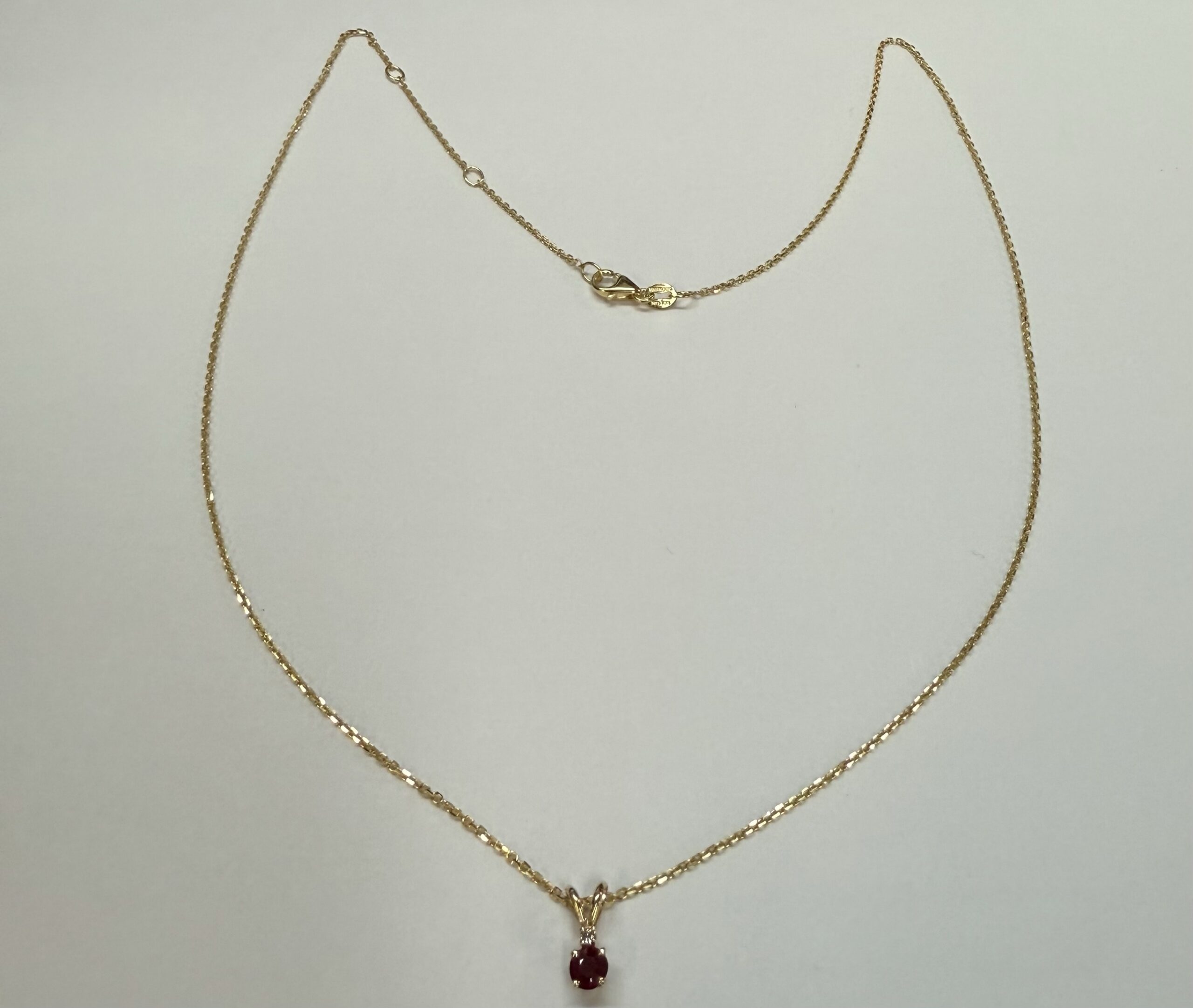 14k Yellow Gold Genuine .25 Cttw Ruby & Diamond Pendant - Image 4