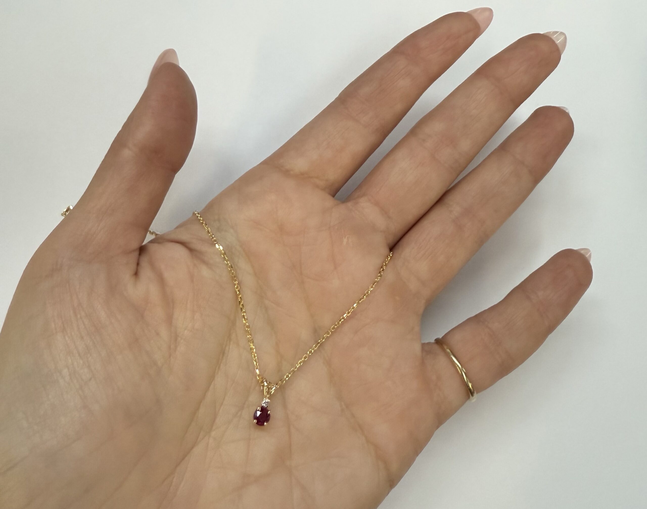 14k Yellow Gold Genuine .25 Cttw Ruby & Diamond Pendant - Image 13