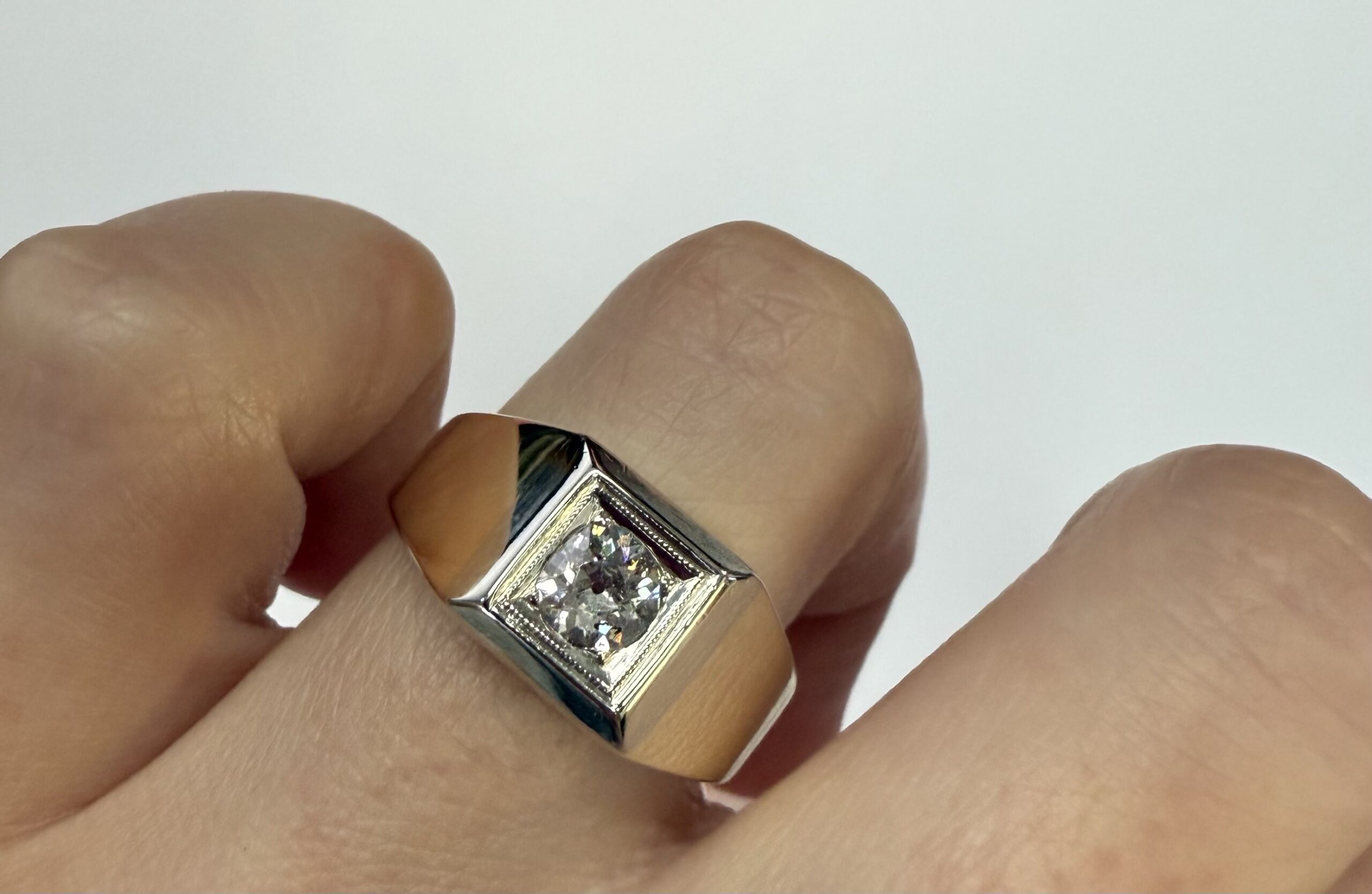 Men's Antique 14k Yellow Gold Genuine .45 Cttw Diamond Ring - Image 18