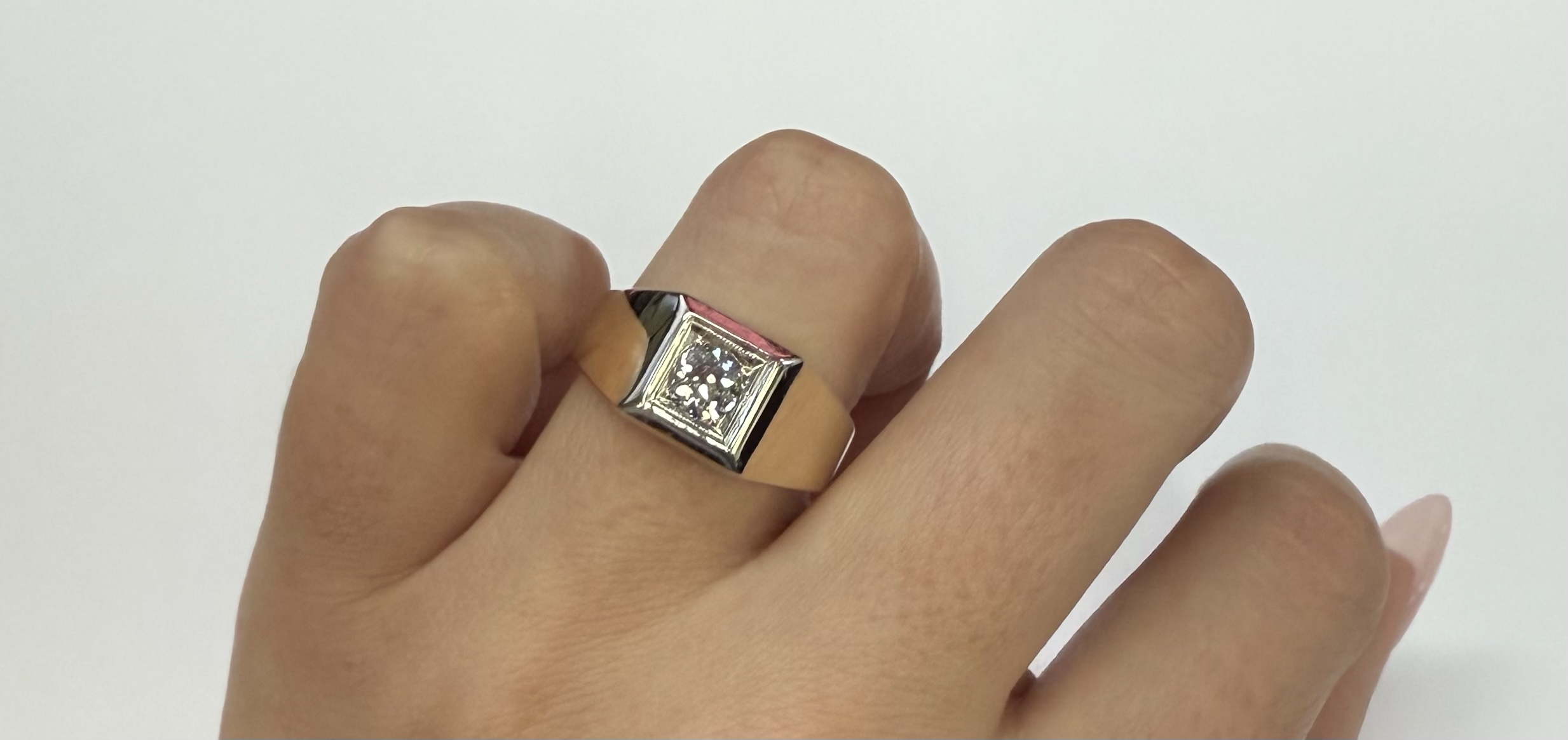 Men's Antique 14k Yellow Gold Genuine .45 Cttw Diamond Ring - Image 24