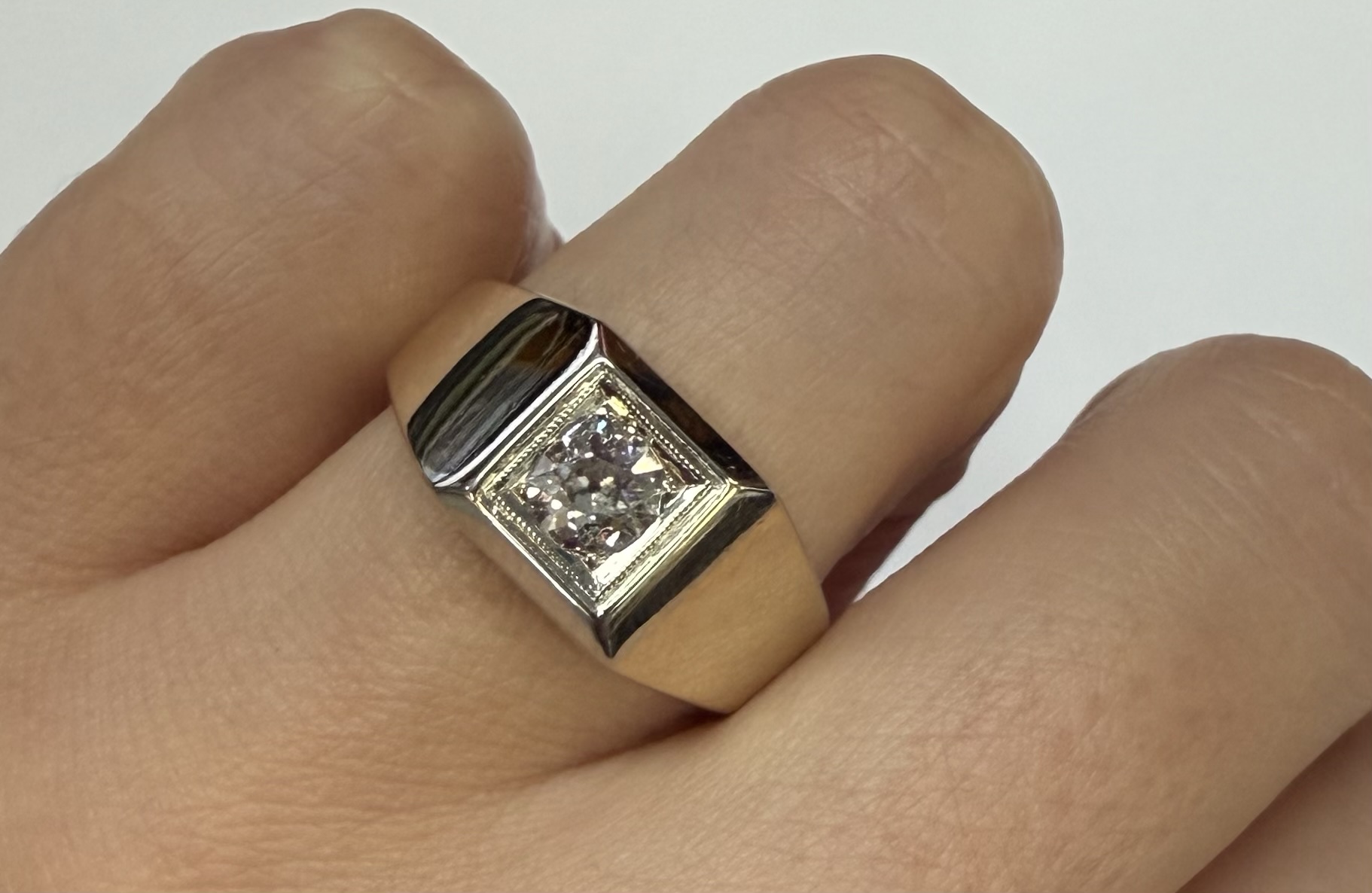 Men's Antique 14k Yellow Gold Genuine .45 Cttw Diamond Ring - Image 26