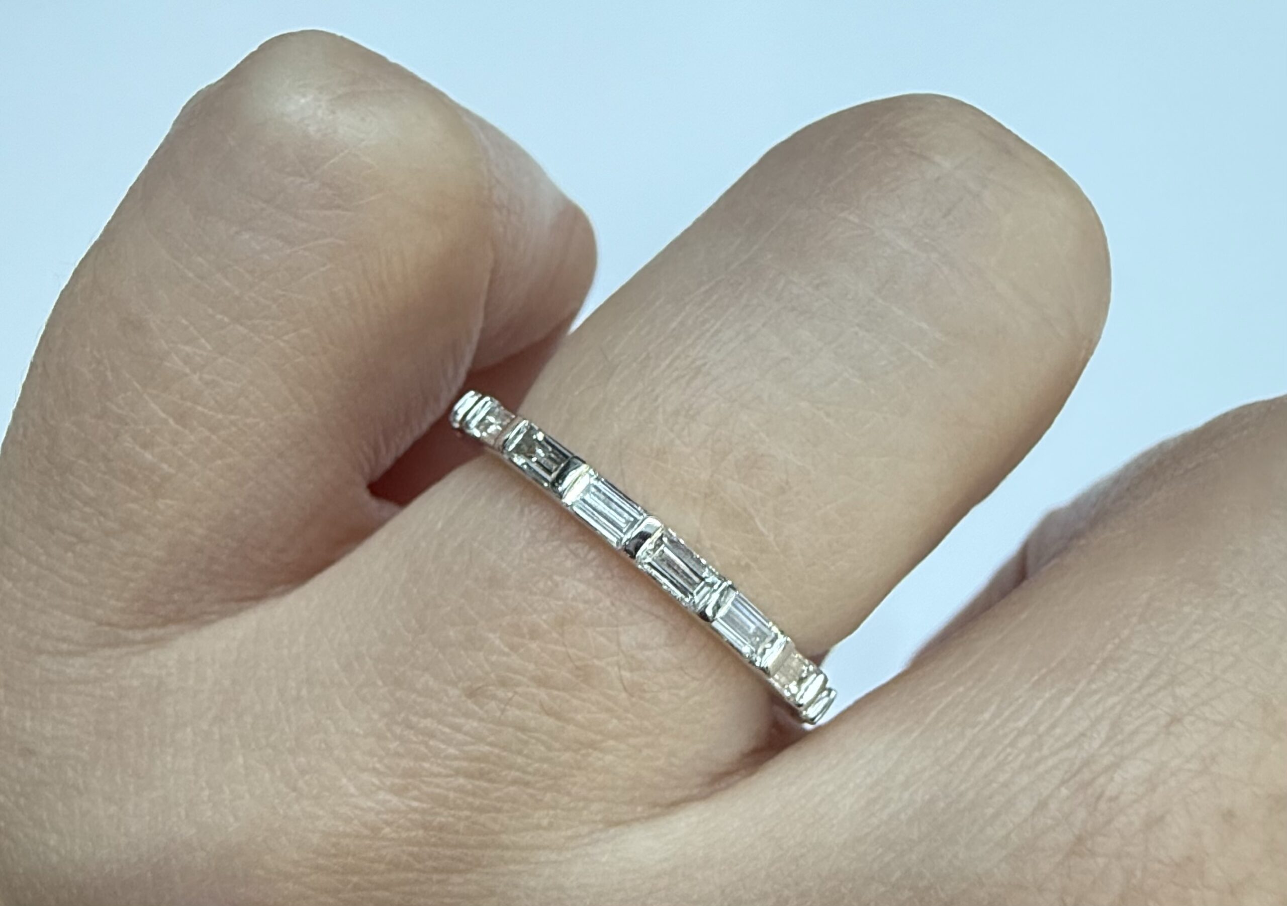 14k White Gold Genuine 1/2 Cttw Baguette Diamond Band - Image 15