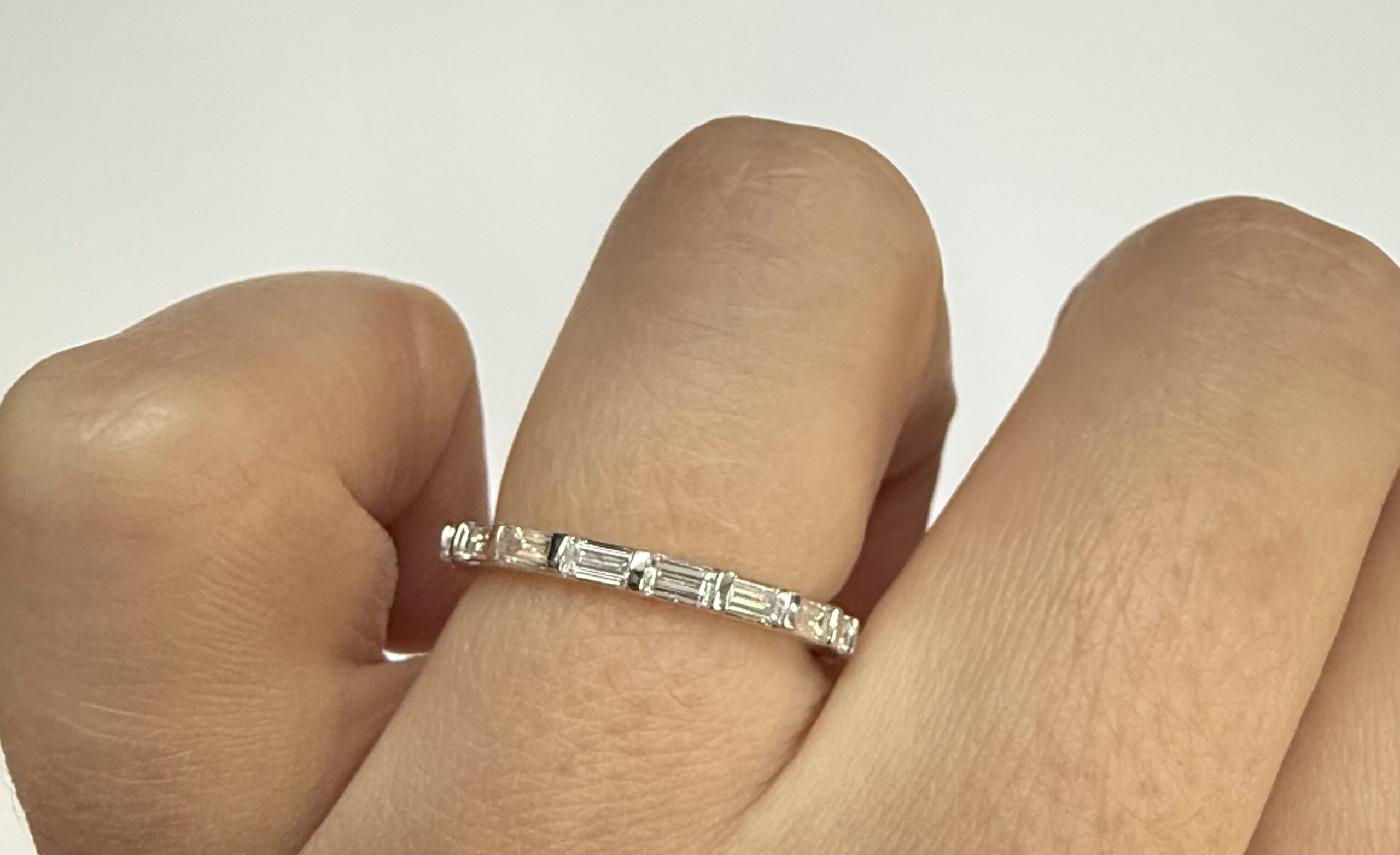 14k White Gold Genuine 1/2 Cttw Baguette Diamond Band - Image 16