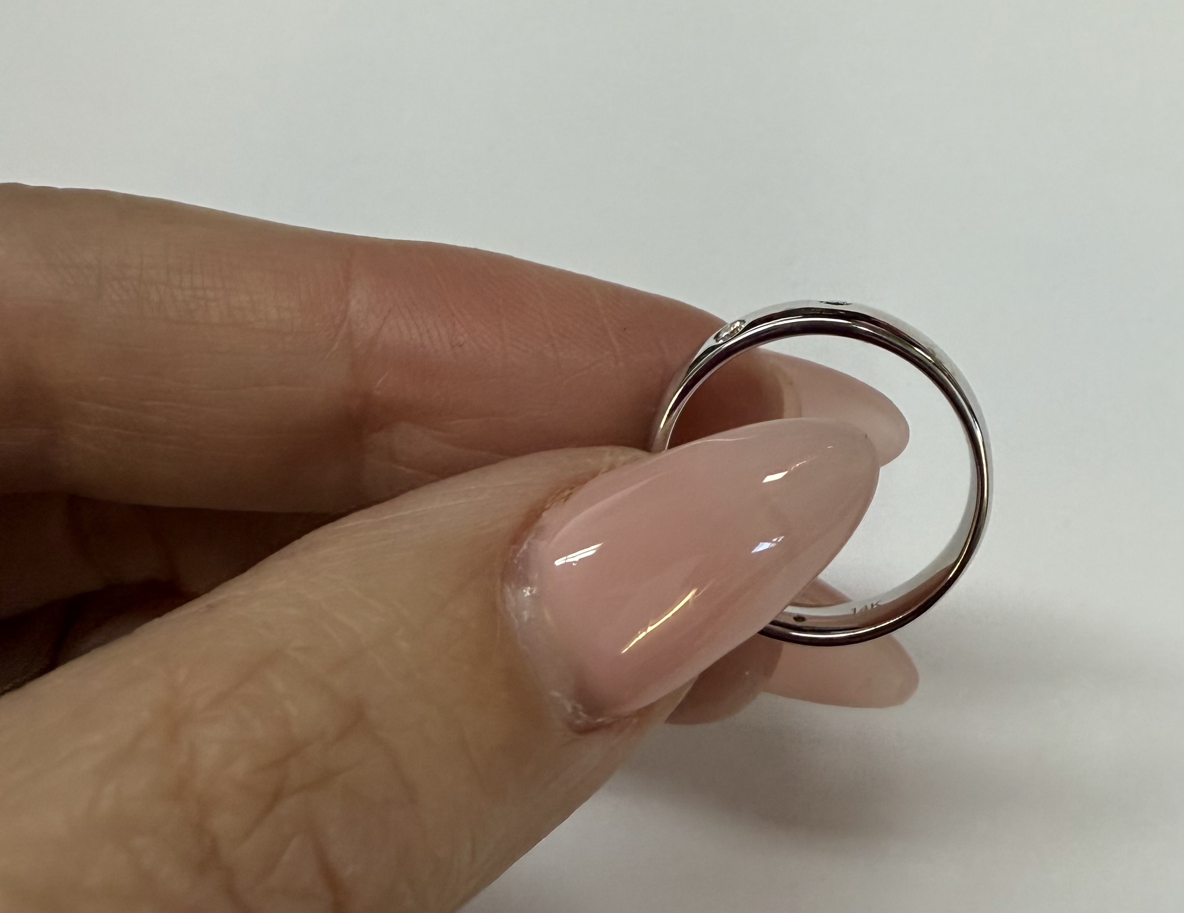 14k White Gold Genuine .18 Cttw Round Brilliant Cut Diamond Scattered Band - Image 26