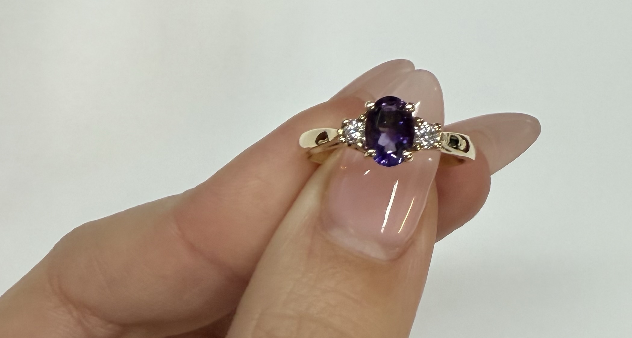 14k Yellow Gold Genuine .70 Cttw Amethyst & Diamond Ring - Image 14