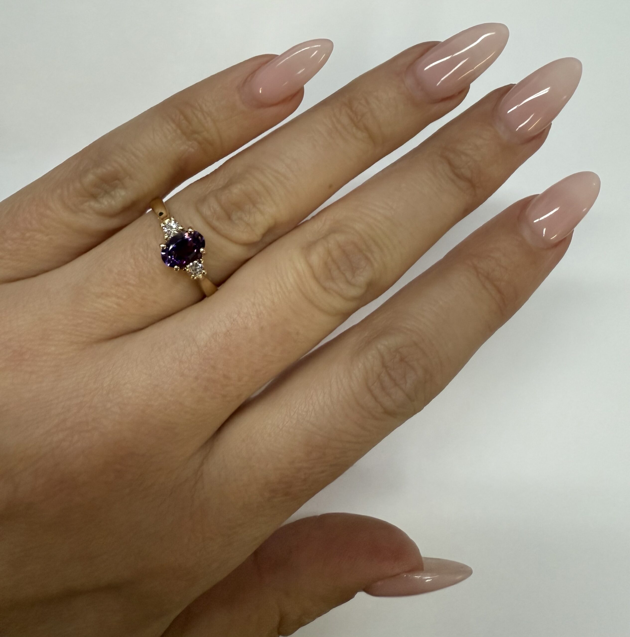 14k Yellow Gold Genuine .70 Cttw Amethyst & Diamond Ring - Image 23